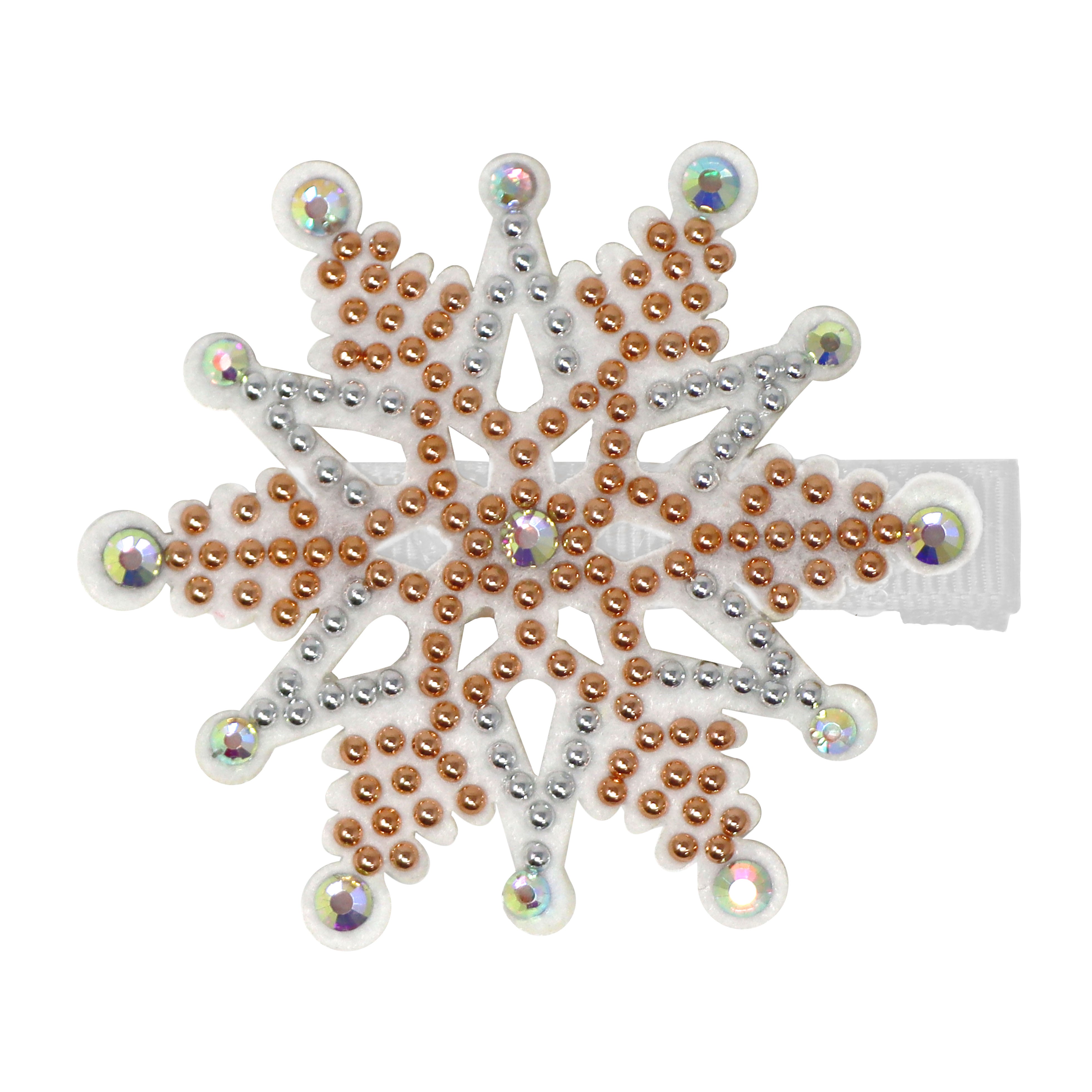 Gold Rhinestone Snowflake Hair Clip - Pink Poppy Australia