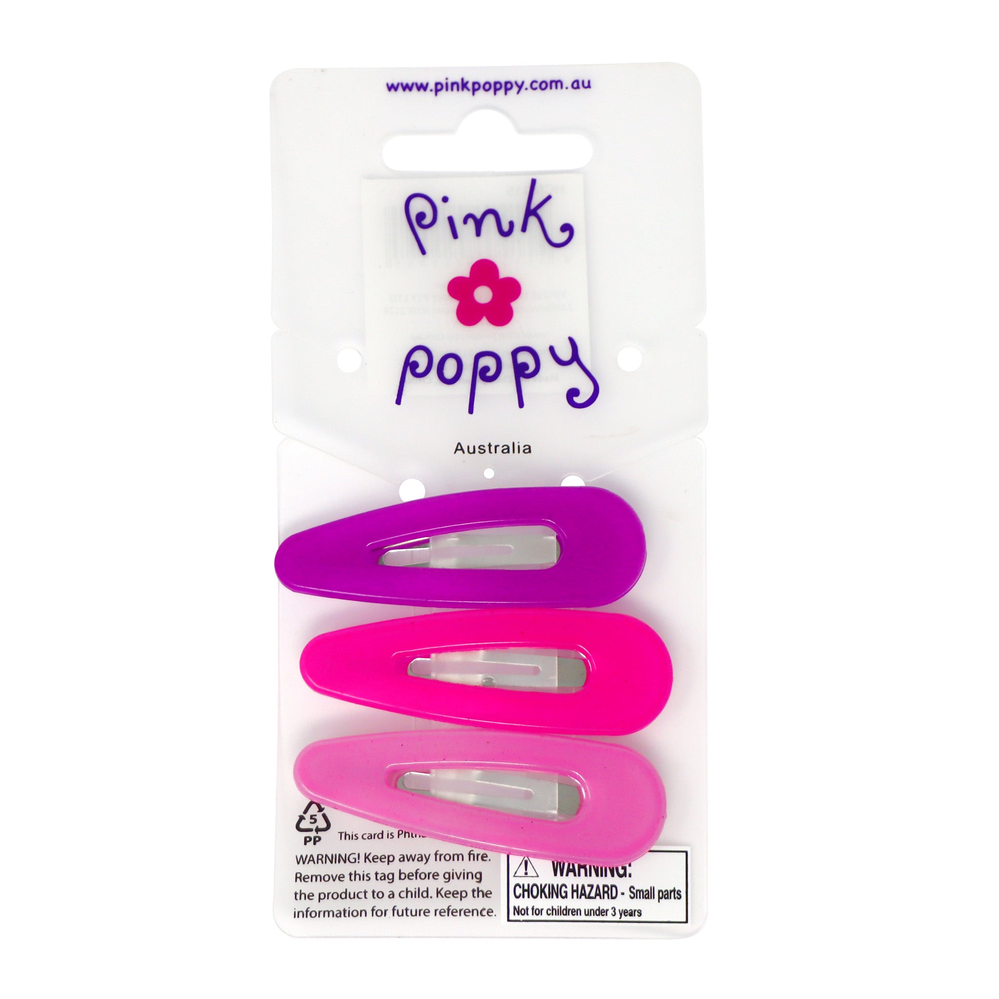 Acrylic Snap Hair Clips - Pink Poppy Australia