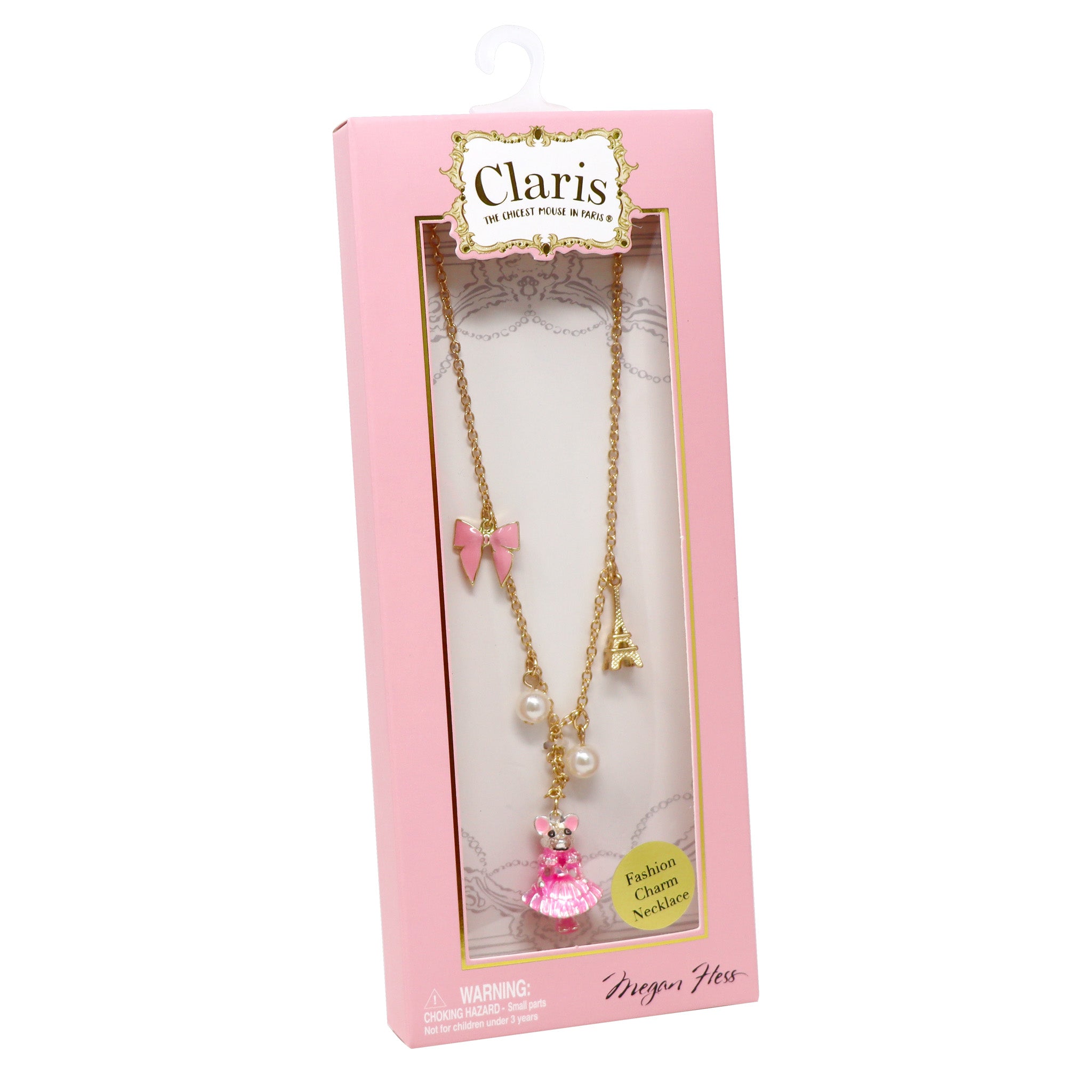 Claris: The Chicest Mouse In Paris™ Charm Necklace - Pink Poppy Australia