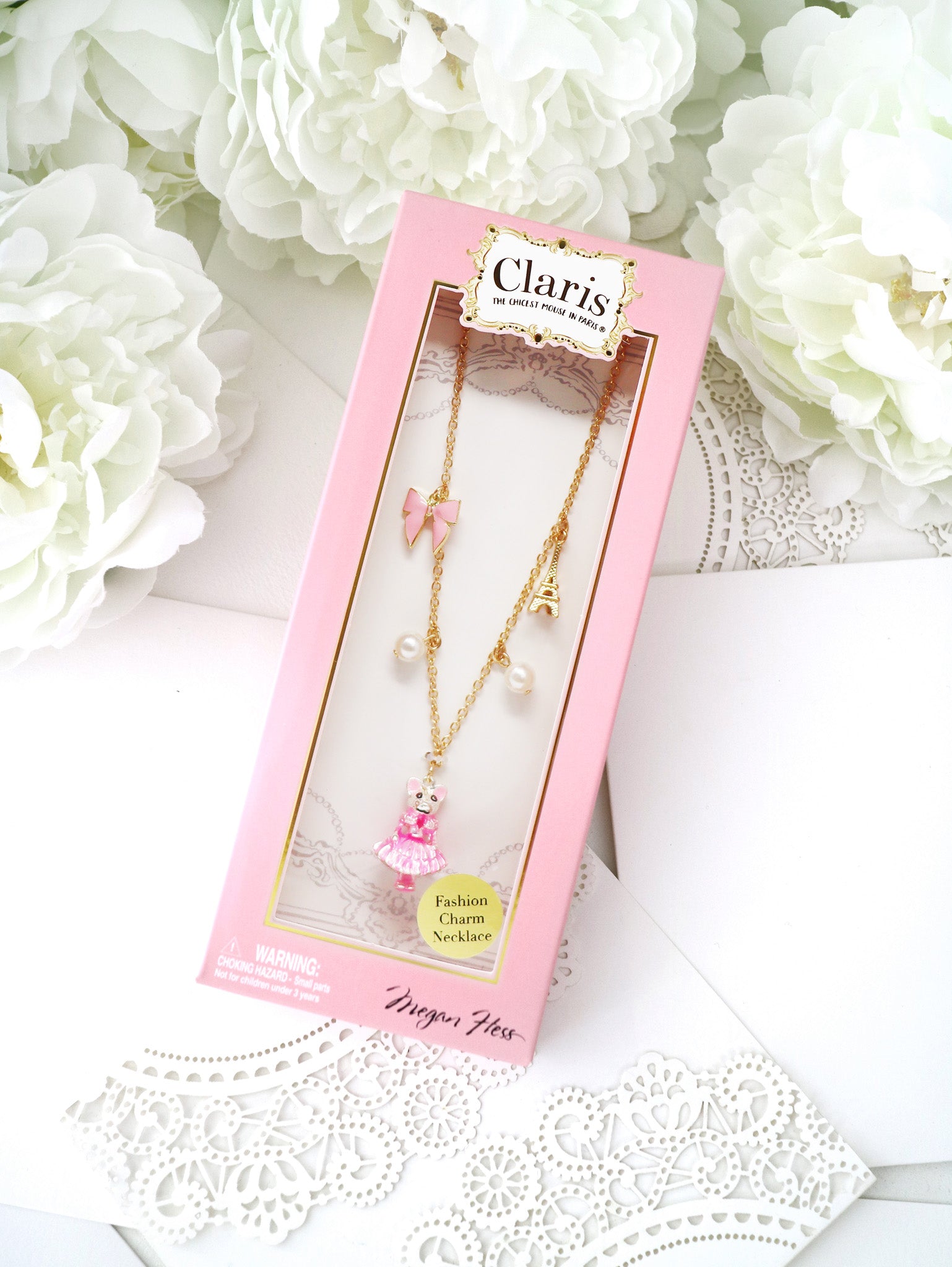 Claris: The Chicest Mouse In Paris™ Charm Necklace - Pink Poppy Australia