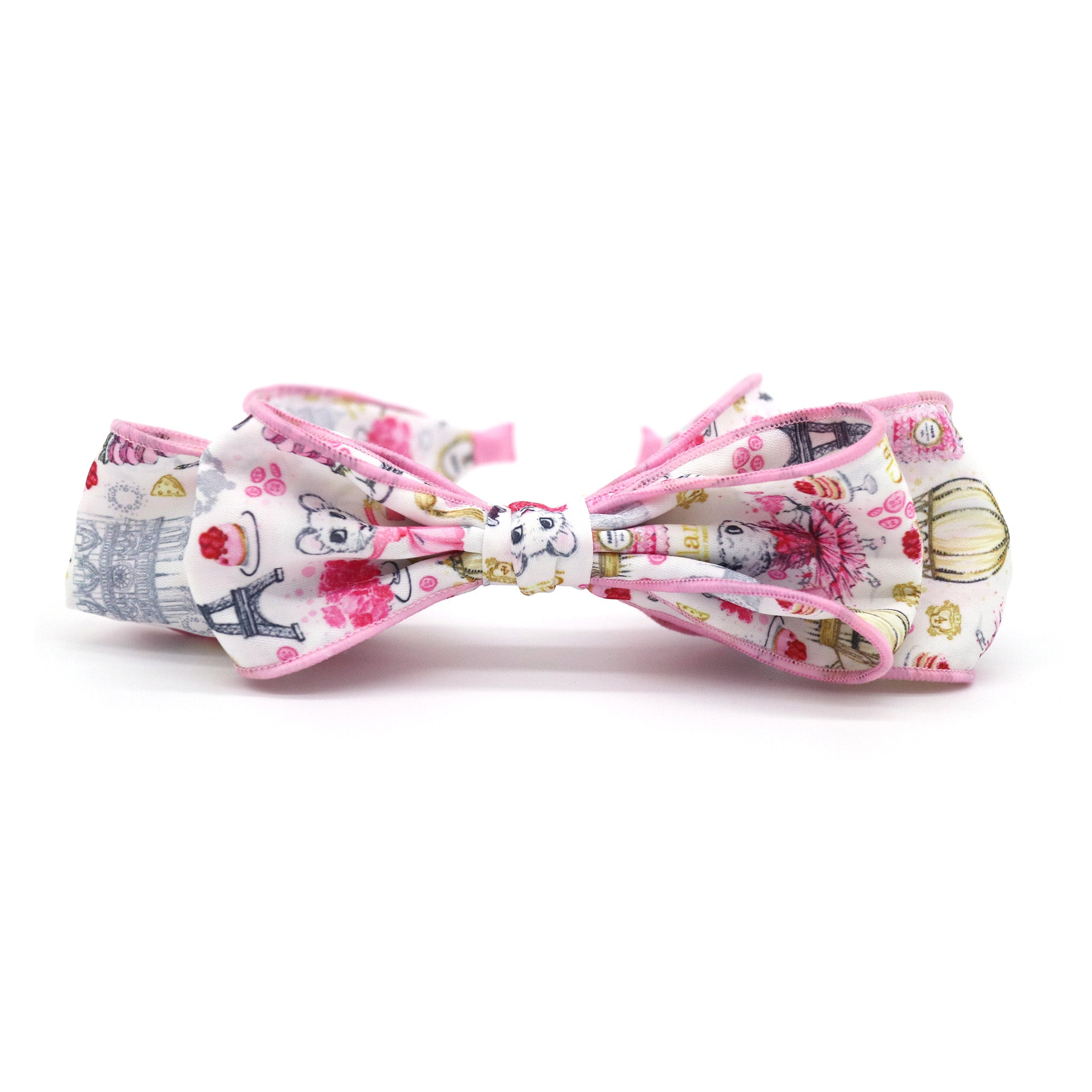 Claris: The Chicest Mouse In Paris™ Fashion Print Headband with Bow - Pink Poppy Australia