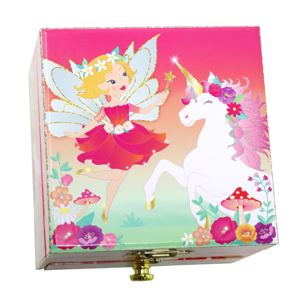Unicorn & The Pixie Fairy Small Musical Jewellery Box - Pink Poppy Australia