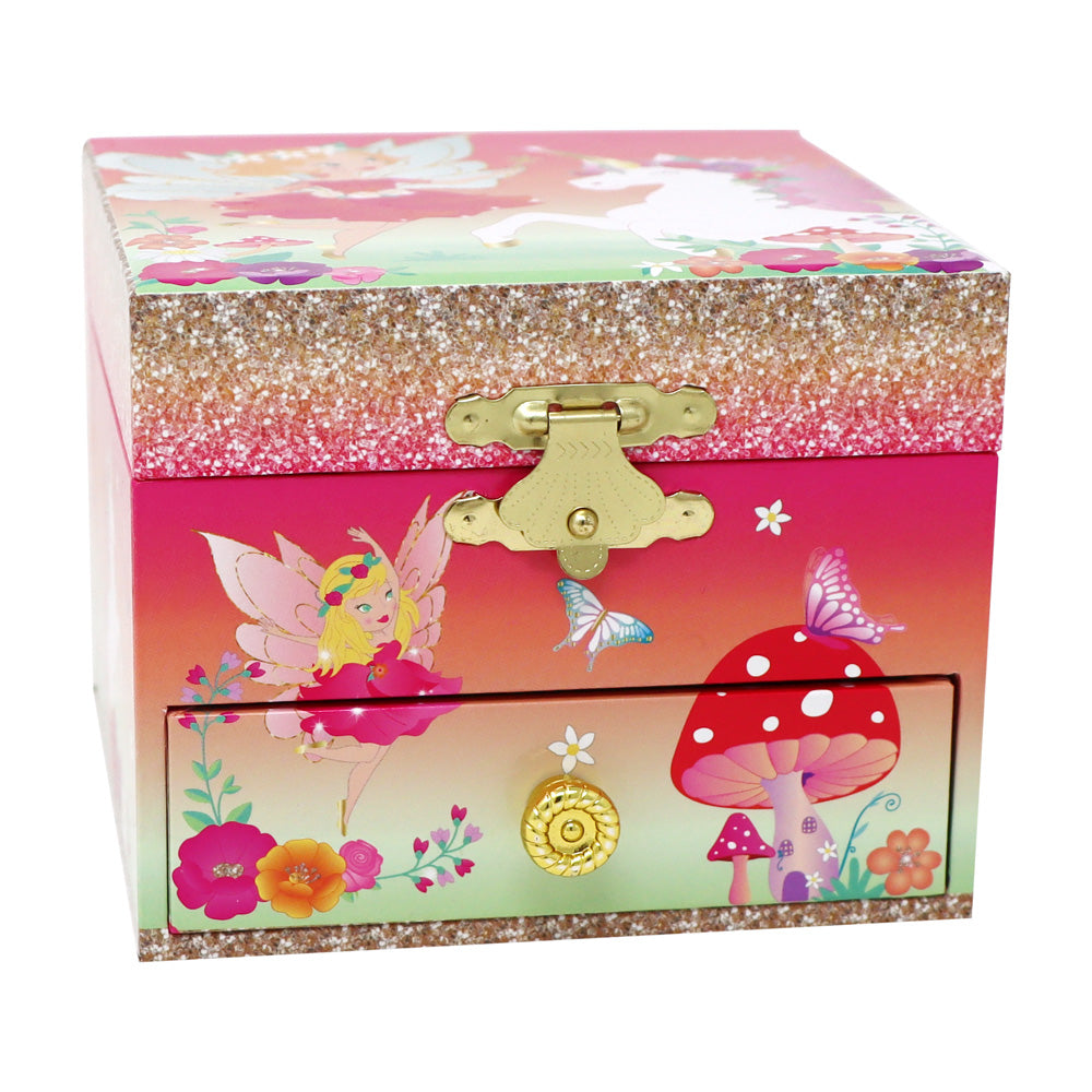Unicorn & The Pixie Fairy Small Musical Jewellery Box - Pink Poppy Australia