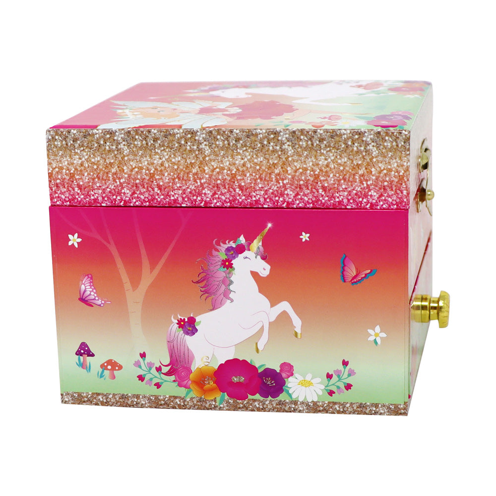 Unicorn & The Pixie Fairy Small Musical Jewellery Box - Pink Poppy Australia