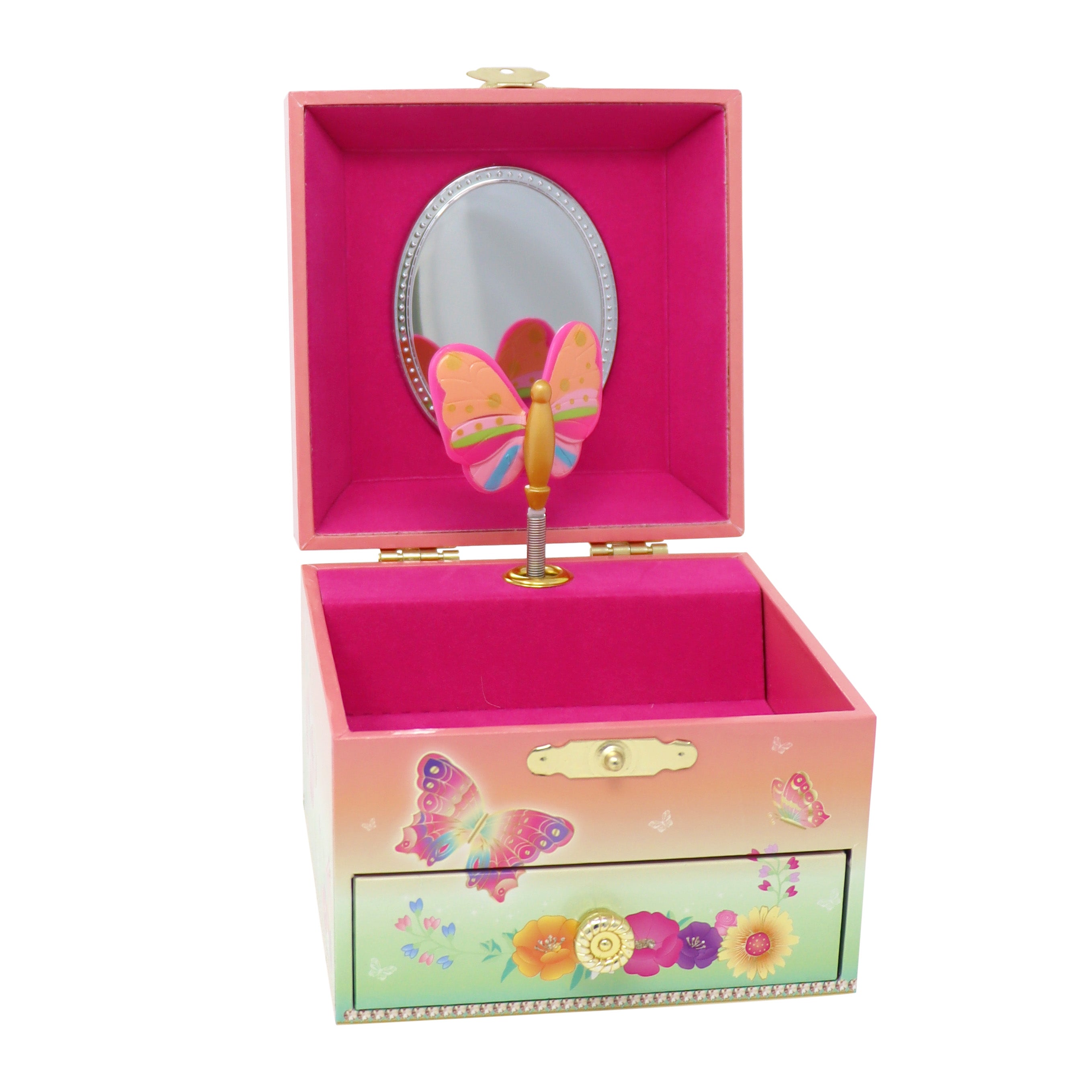 Rainbow Butterfly Small Musical Jewellery Box - Pink Poppy Australia