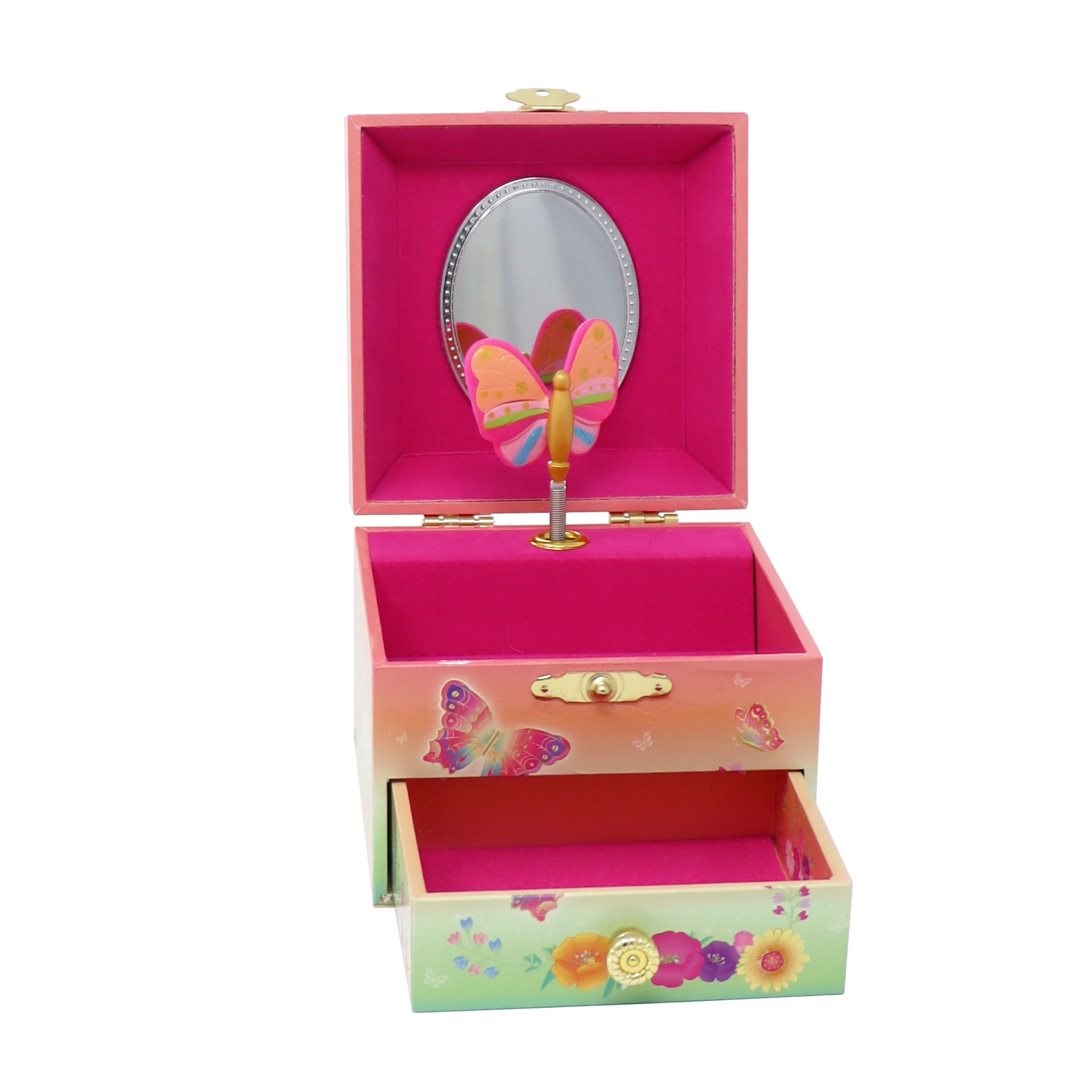 Rainbow Butterfly Small Musical Jewellery Box - Pink Poppy Australia