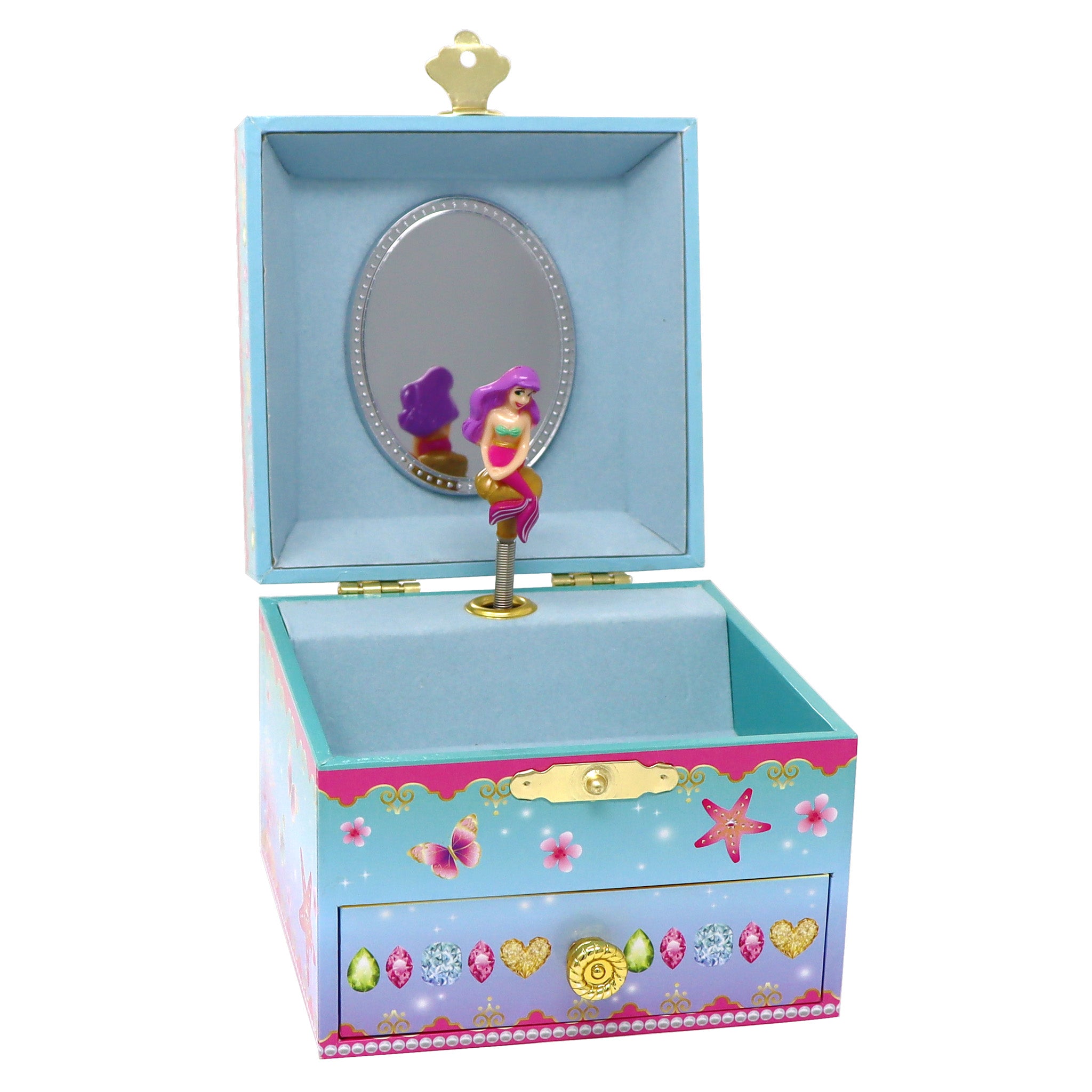 Shimmering Mermaid Small Musical Jewellery Box - Pink Poppy Australia