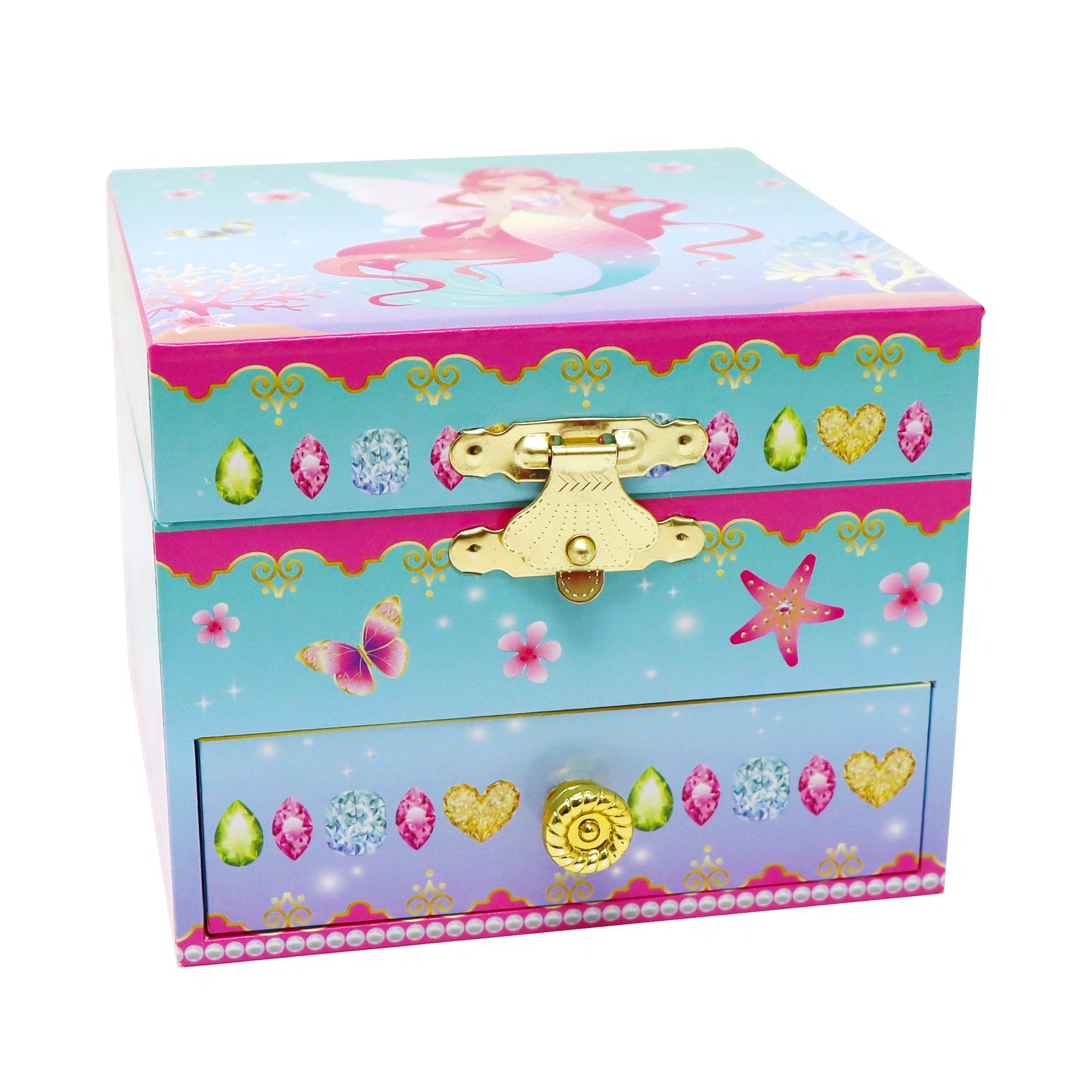 Shimmering Mermaid Small Musical Jewellery Box - Pink Poppy Australia