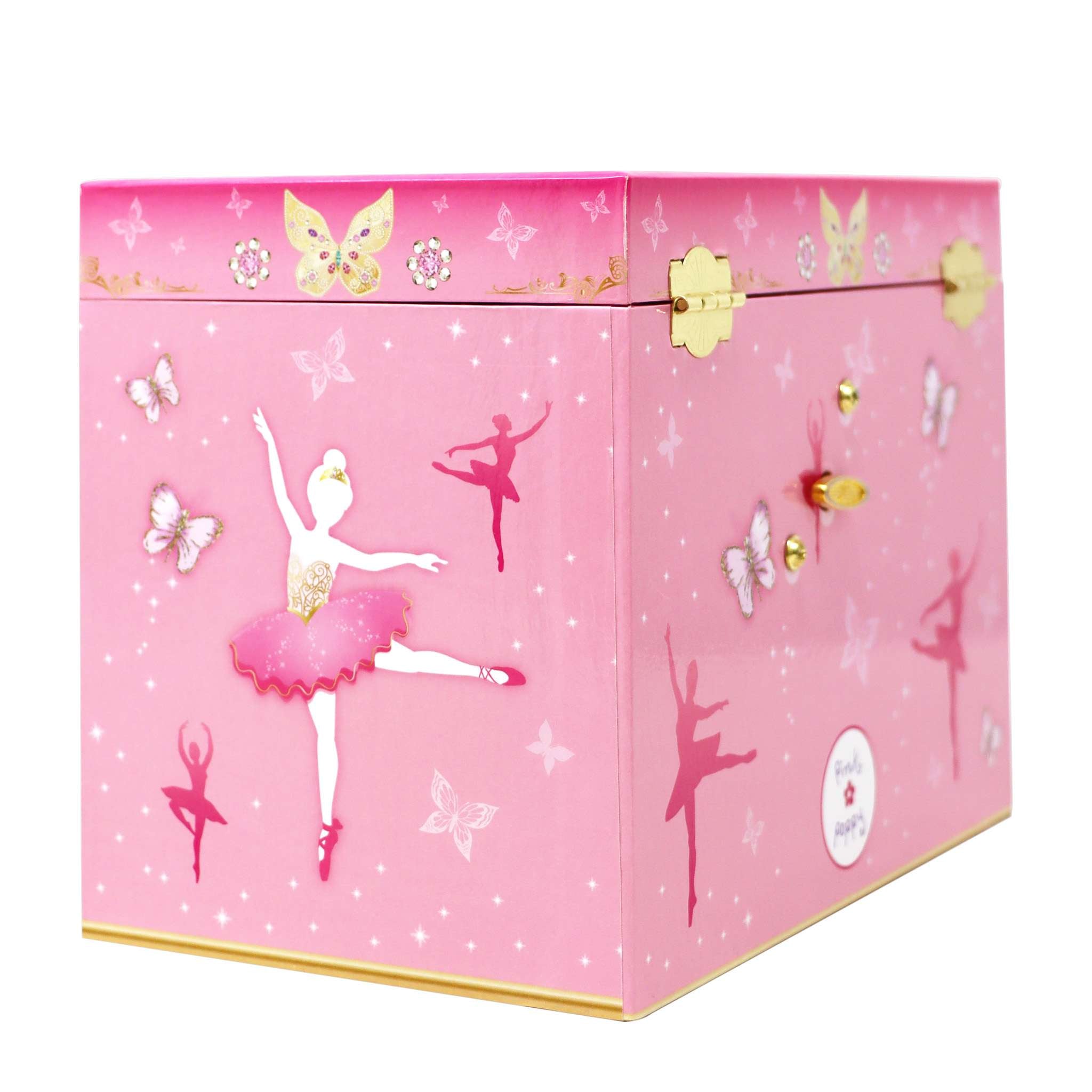 Butterfly Ballet Medium Musical Jewellery Box - Pink Poppy Australia