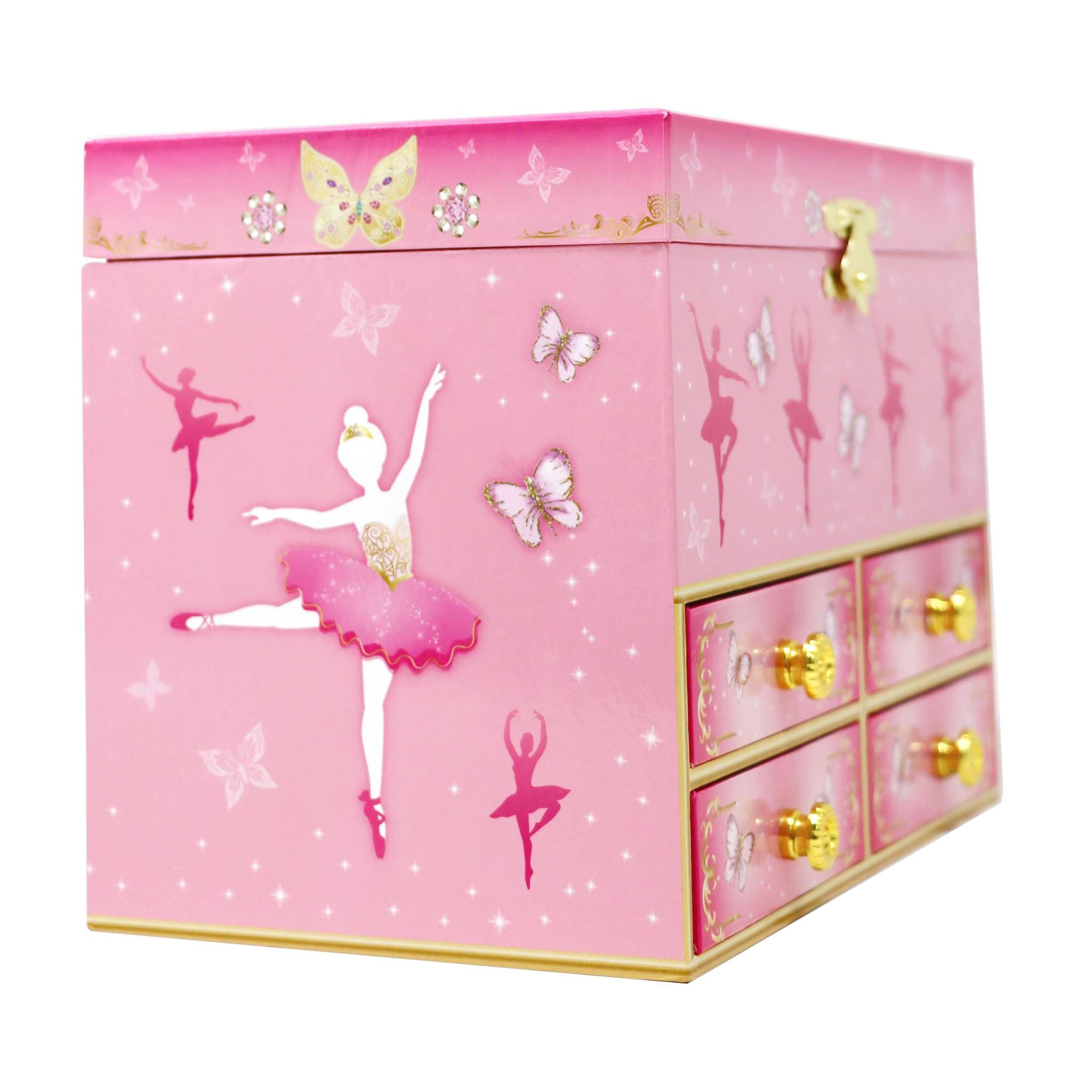 Butterfly Ballet Medium Musical Jewellery Box - Pink Poppy Australia