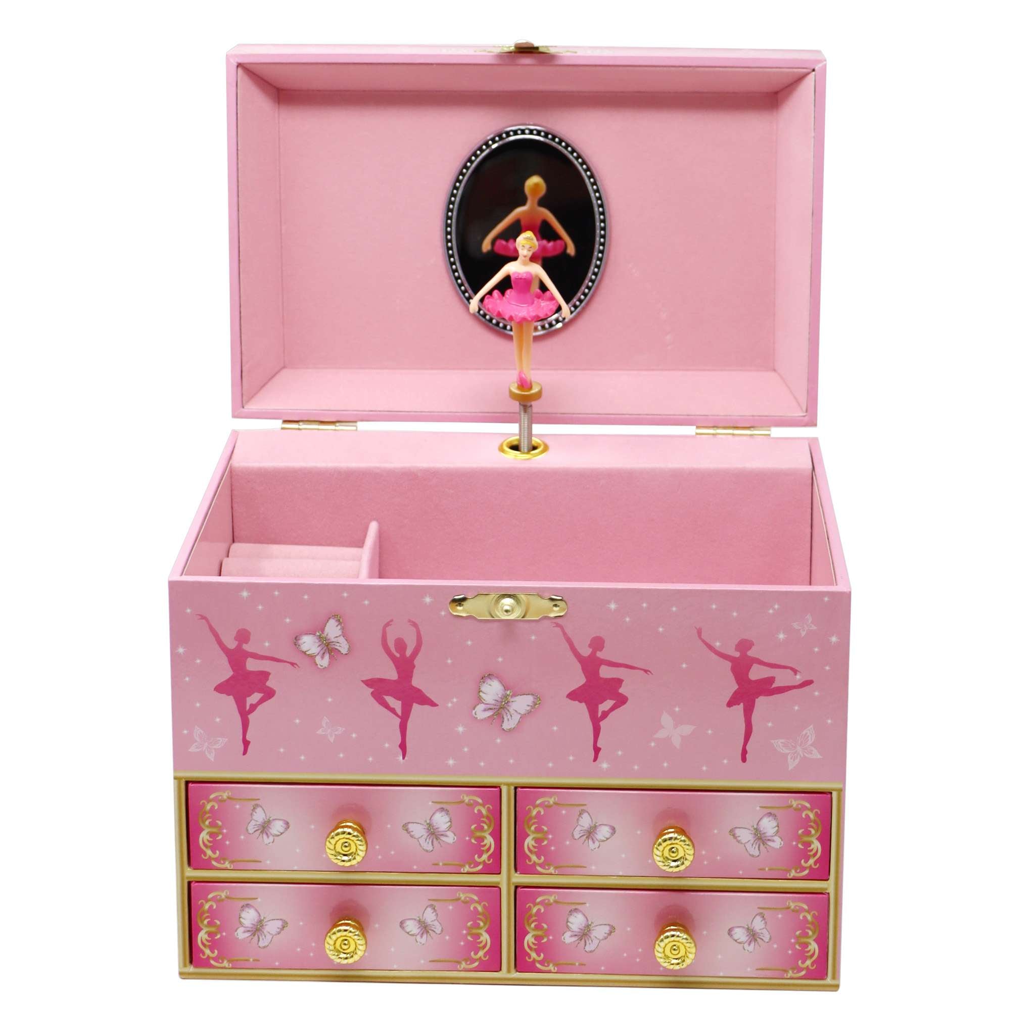 Butterfly Ballet Medium Musical Jewellery Box - Pink Poppy Australia