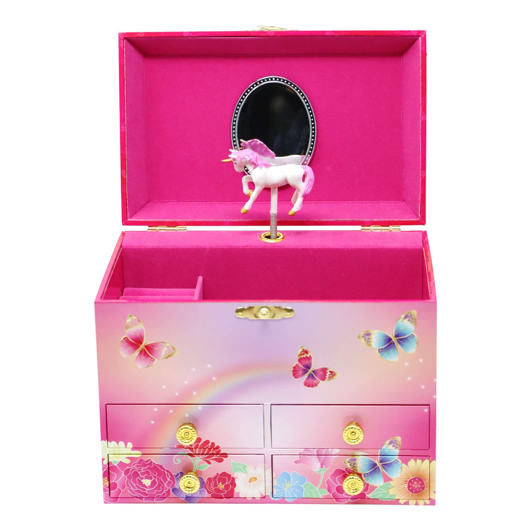 Unicorn Butterfly Medium Musical Jewellery Box - Pink Poppy Australia