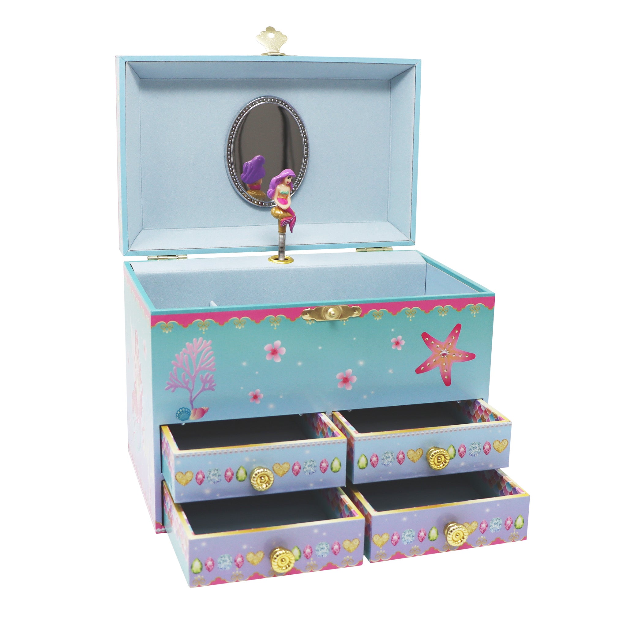 Shimmering Mermaid Medium Musical Jewellery Box - Pink Poppy Australia