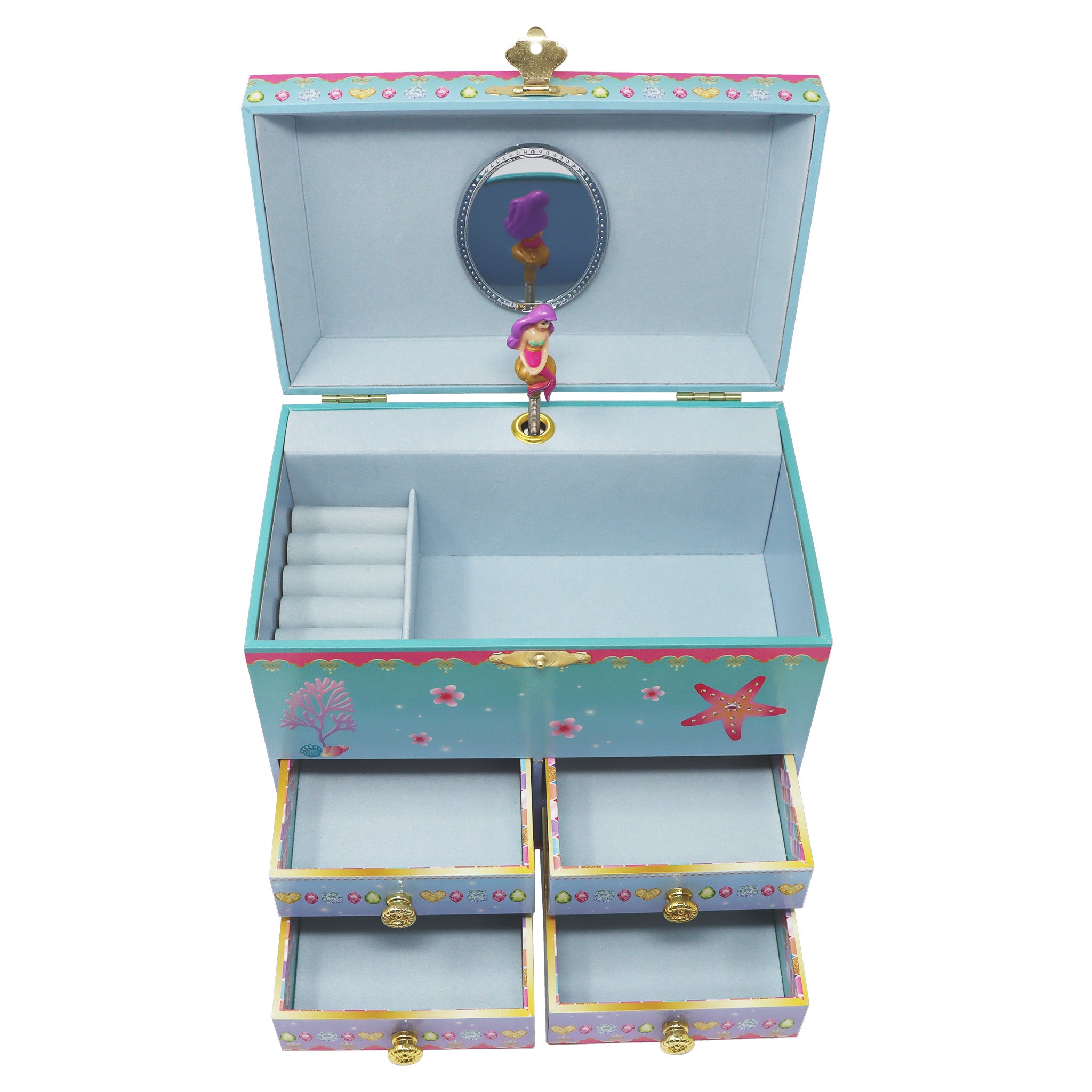 Shimmering Mermaid Medium Musical Jewellery Box - Pink Poppy Australia