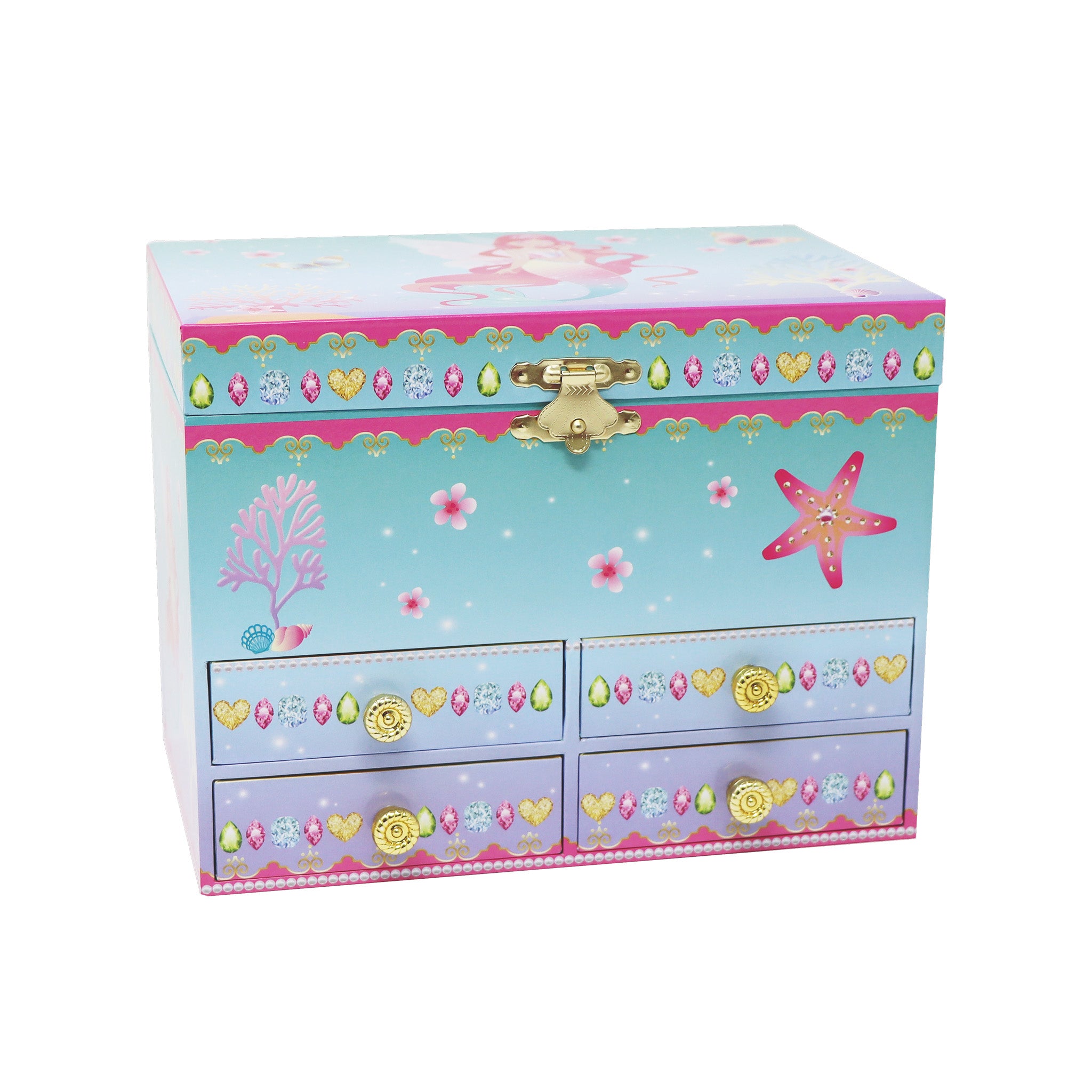 Shimmering Mermaid Medium Musical Jewellery Box - Pink Poppy Australia
