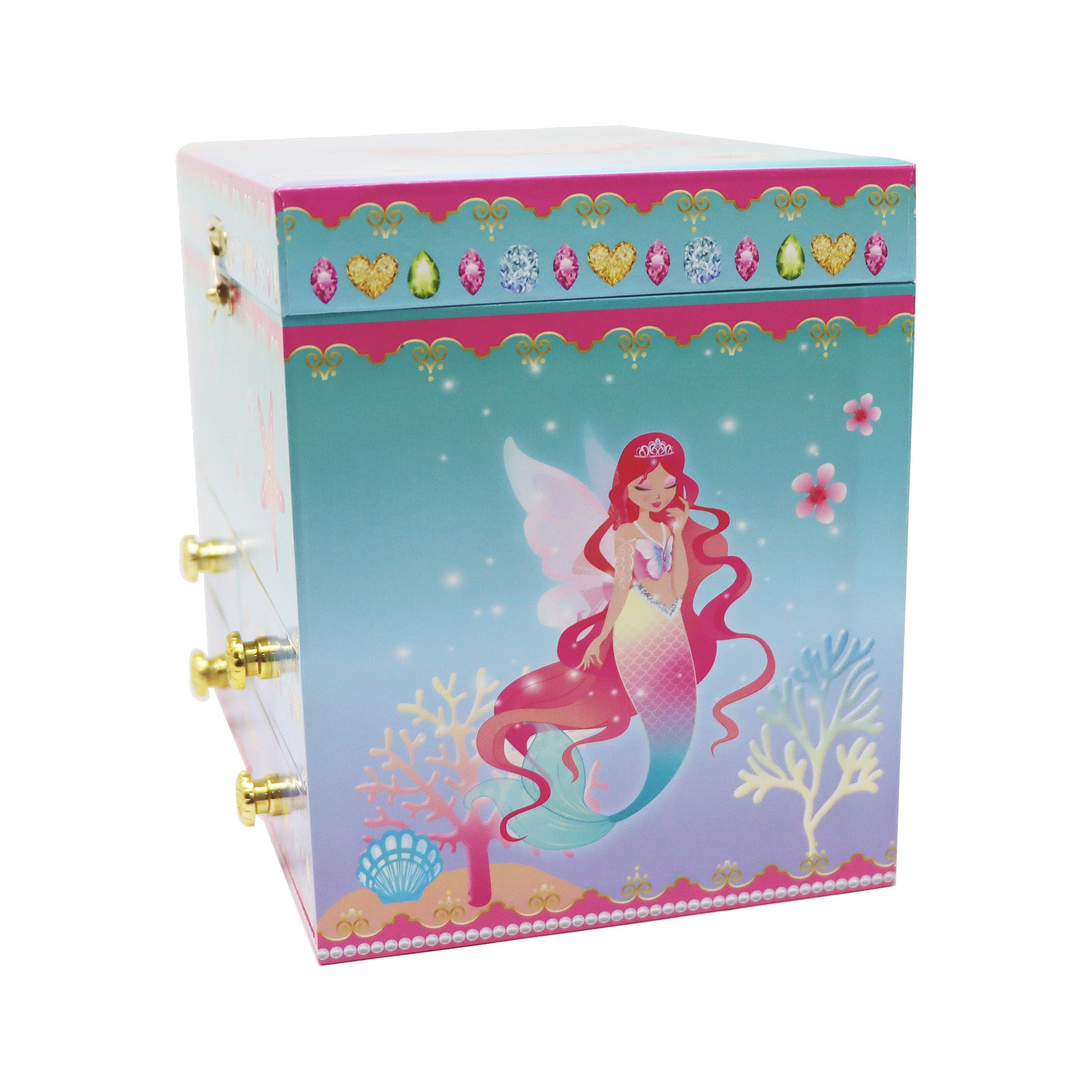 Shimmering Mermaid Medium Musical Jewellery Box - Pink Poppy Australia