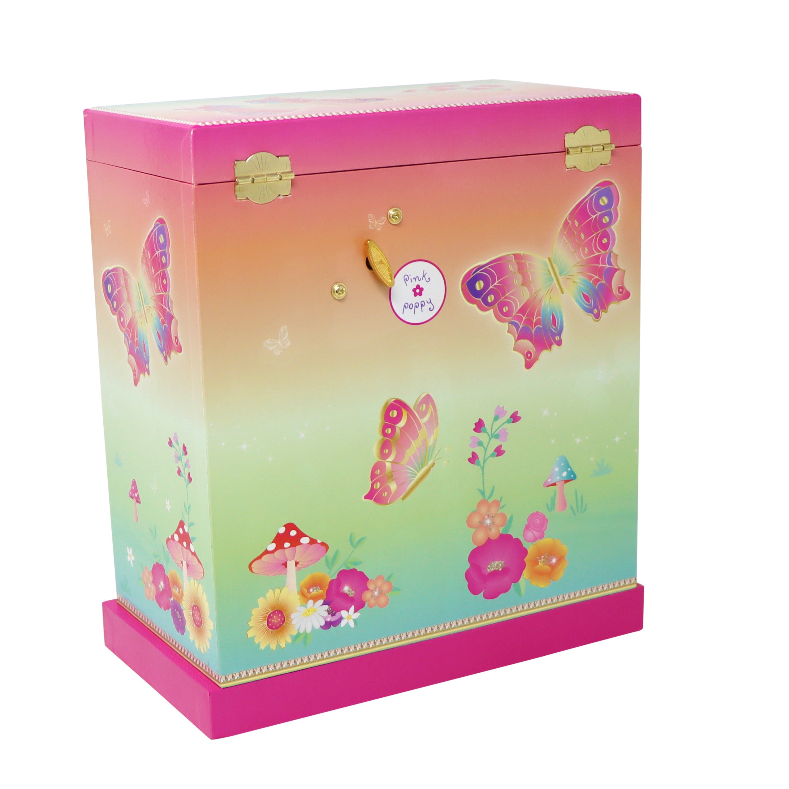 Rainbow Butterfly Large Music Box - Pink Poppy Australia