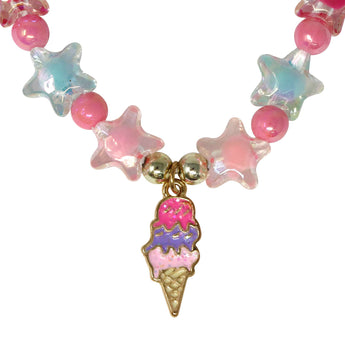 Ice Cream Charm Necklace with Bracelet Set