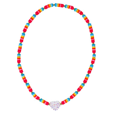 Rainbow Jewelled Heart Necklace - Pink Poppy Australia