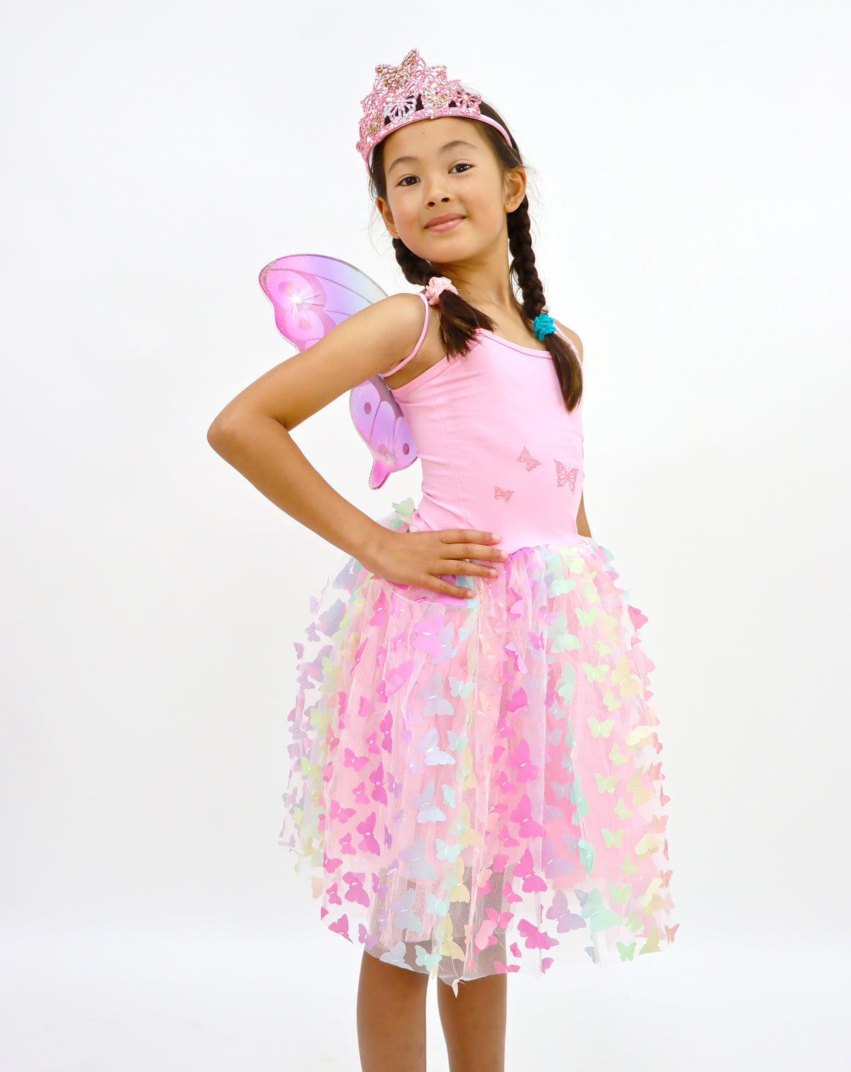 Rainbow Butterfly Princess Multi-layered Dress - Pink Poppy Australia