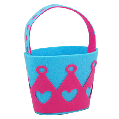Crown Felt Bucket Bag - Pink Poppy