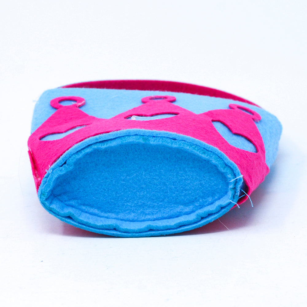 Crown Felt Bucket Bag - Pink Poppy