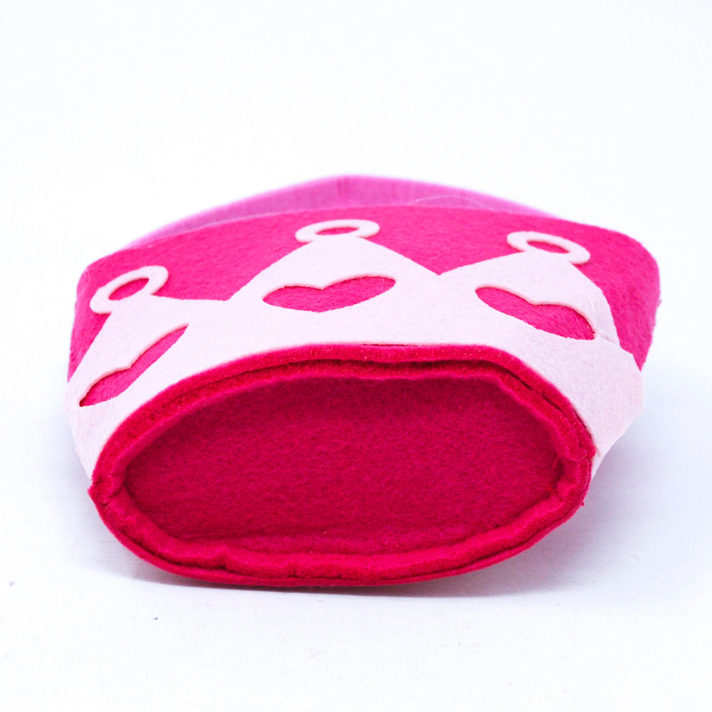 Crown Felt Bucket Bag - Pink Poppy