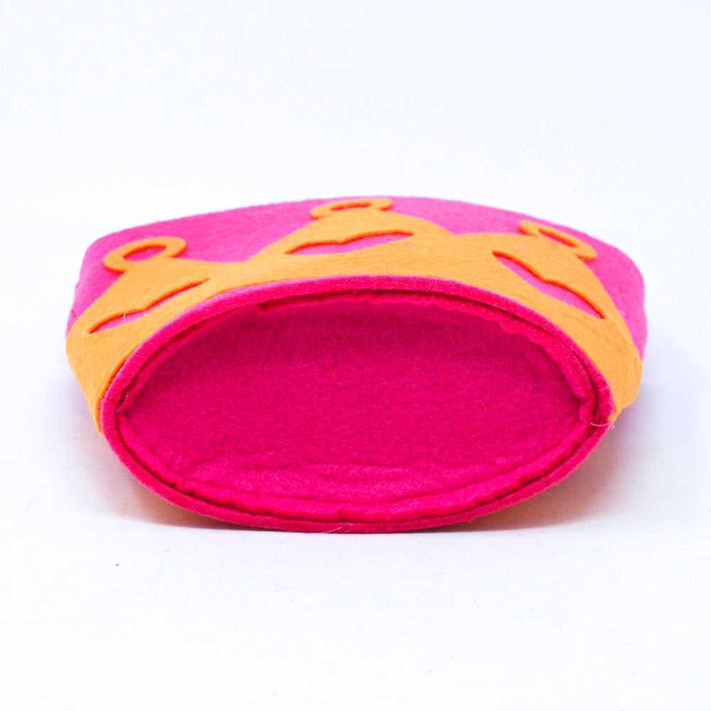 Crown Felt Bucket Bag - Pink Poppy