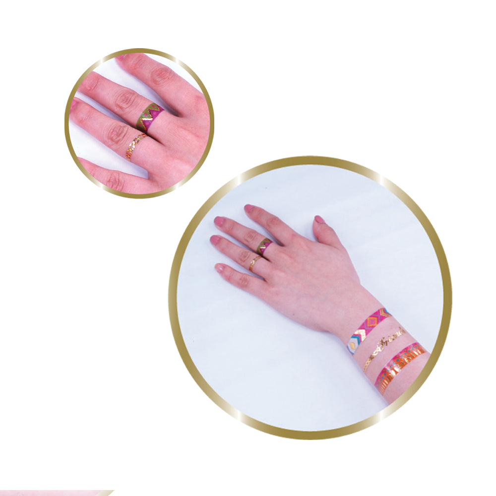 Metallic Jewellery Tattoo Roll - Pink Poppy