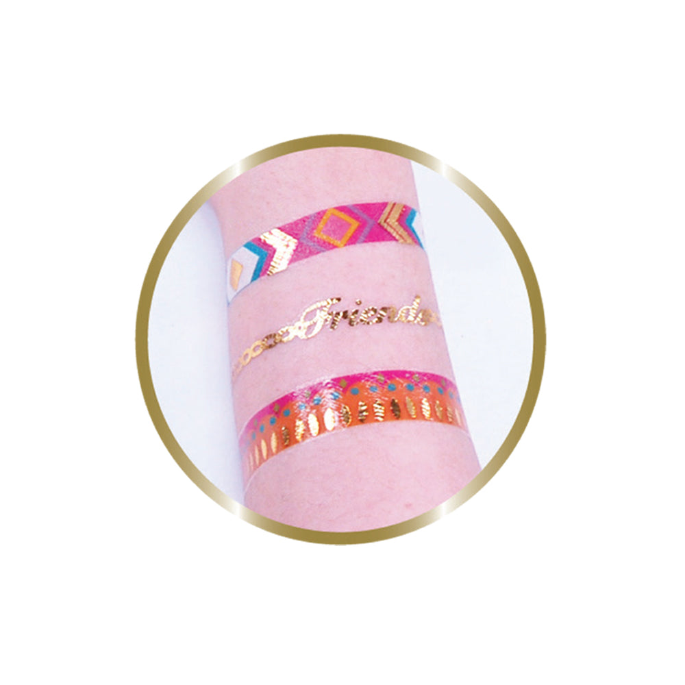 Metallic Jewellery Tattoo Roll - Pink Poppy