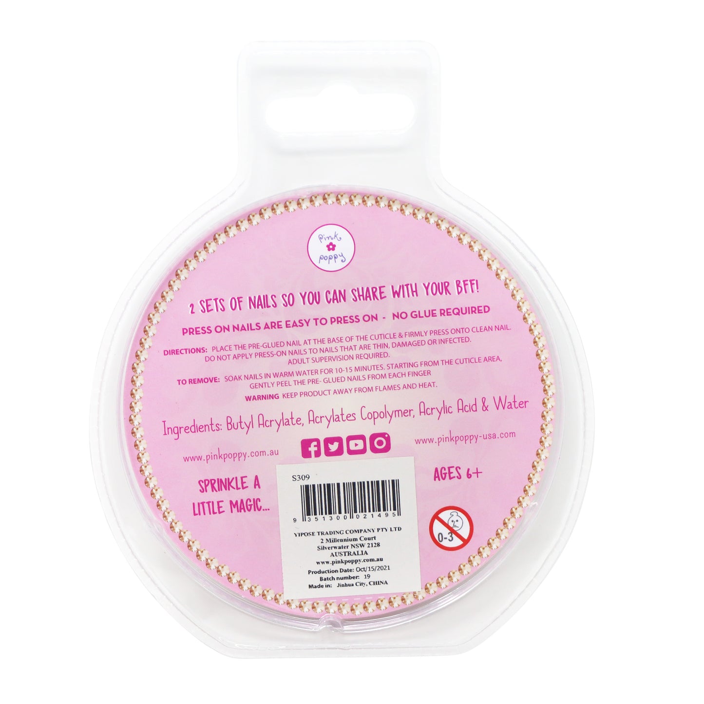 Romantic Ballet Press On Nails - Pink Poppy Australia