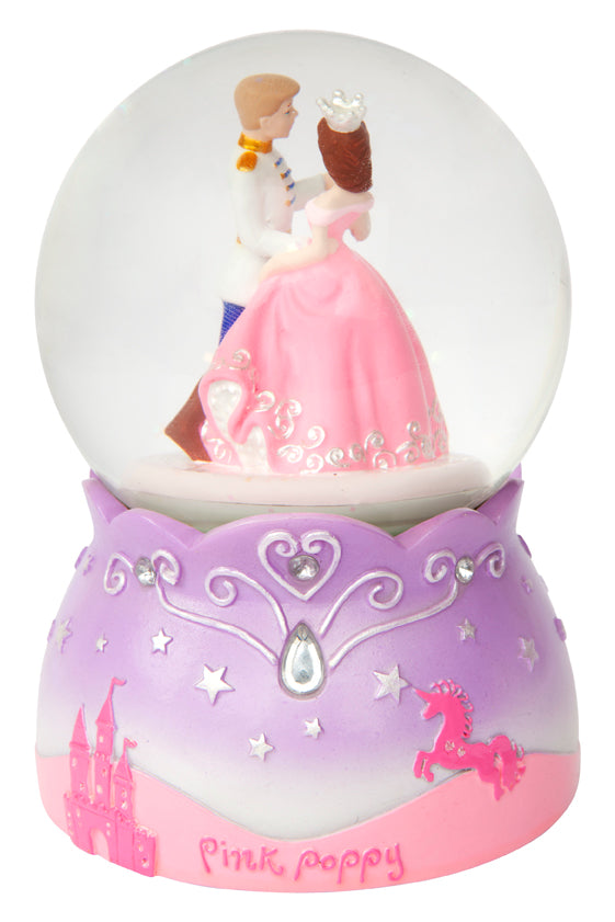 Princess Large Rotating Snow Globe - Pink Poppy