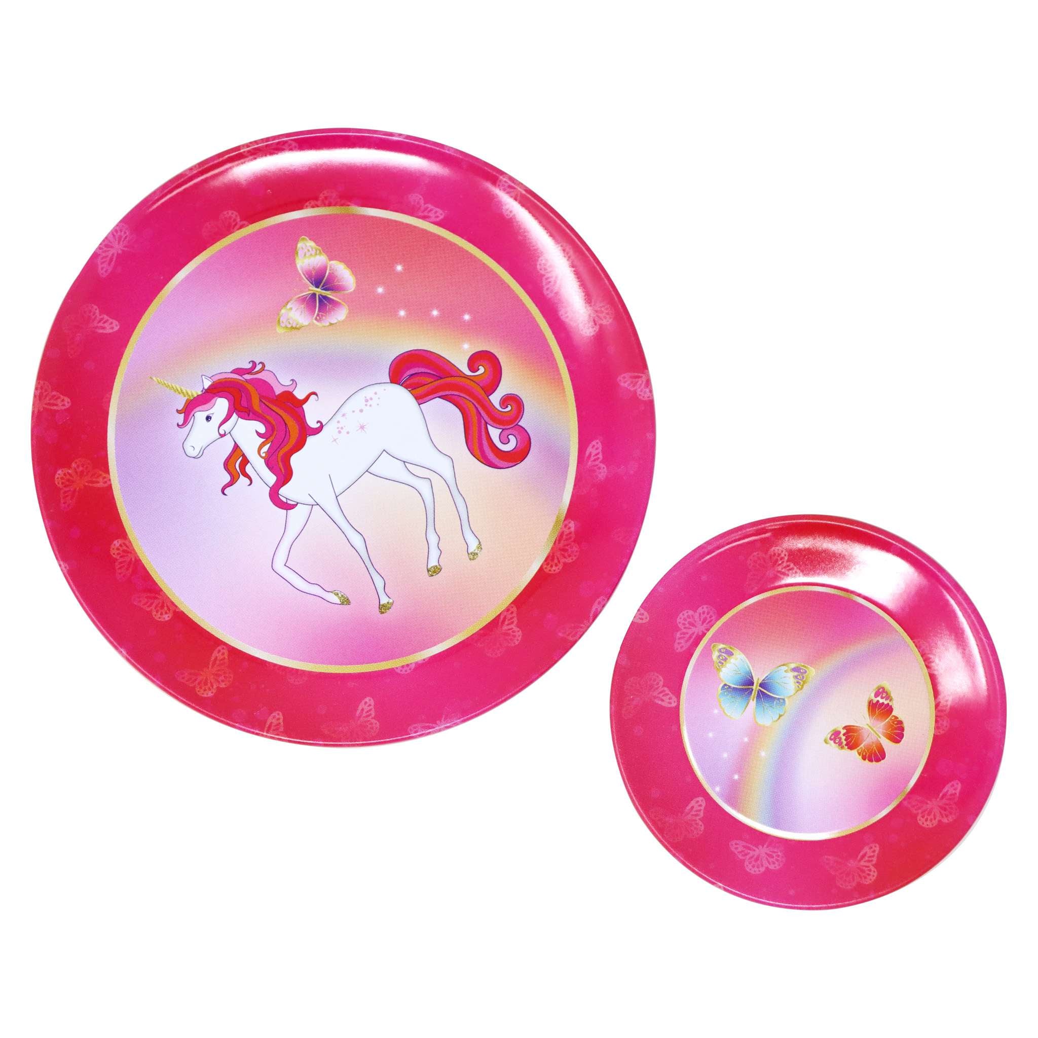 Unicorn Butterfly 14 Piece Kids Play Pretend Tin Tea Set - Pink Poppy Australia