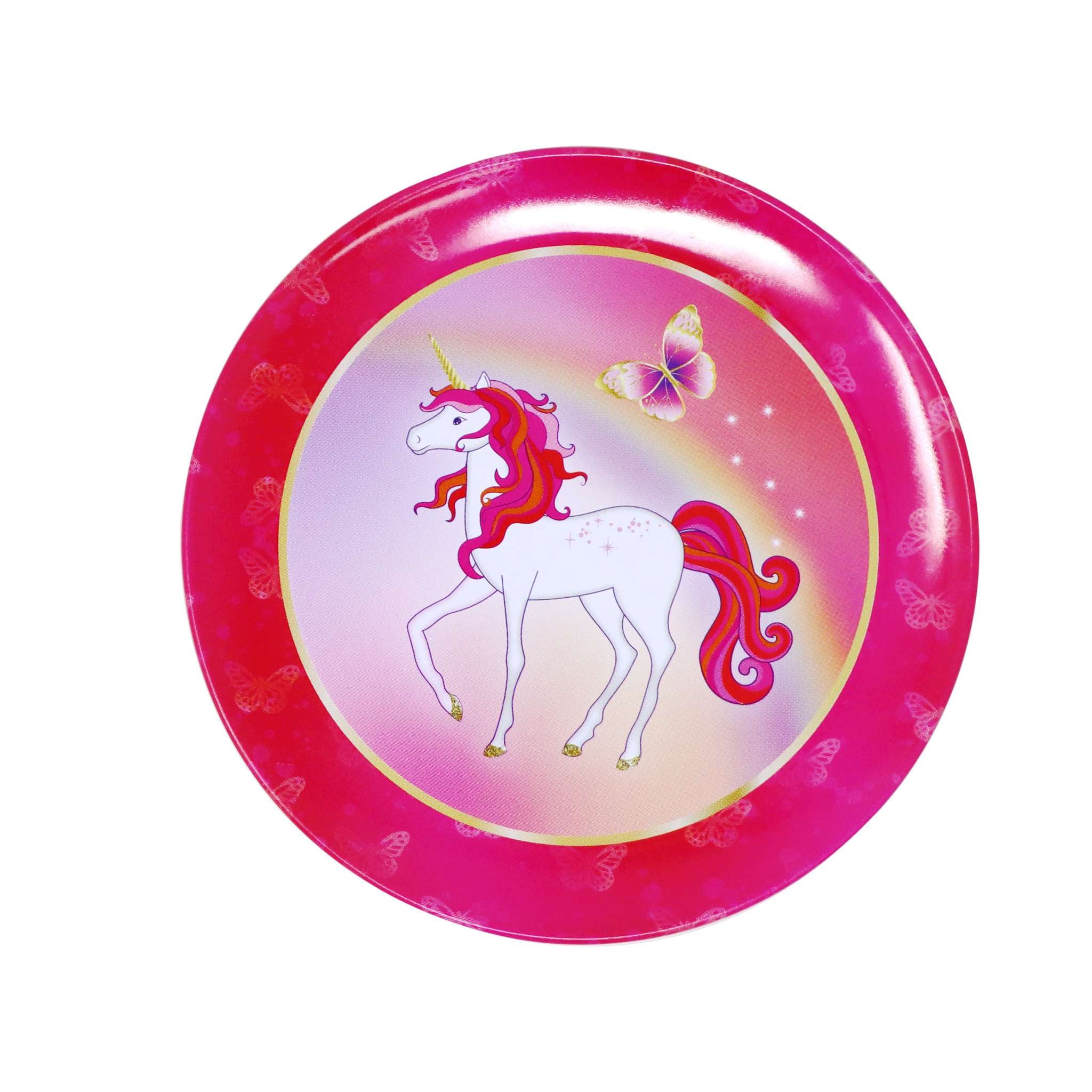 Unicorn Butterfly 14 Piece Kids Play Pretend Tin Tea Set - Pink Poppy Australia