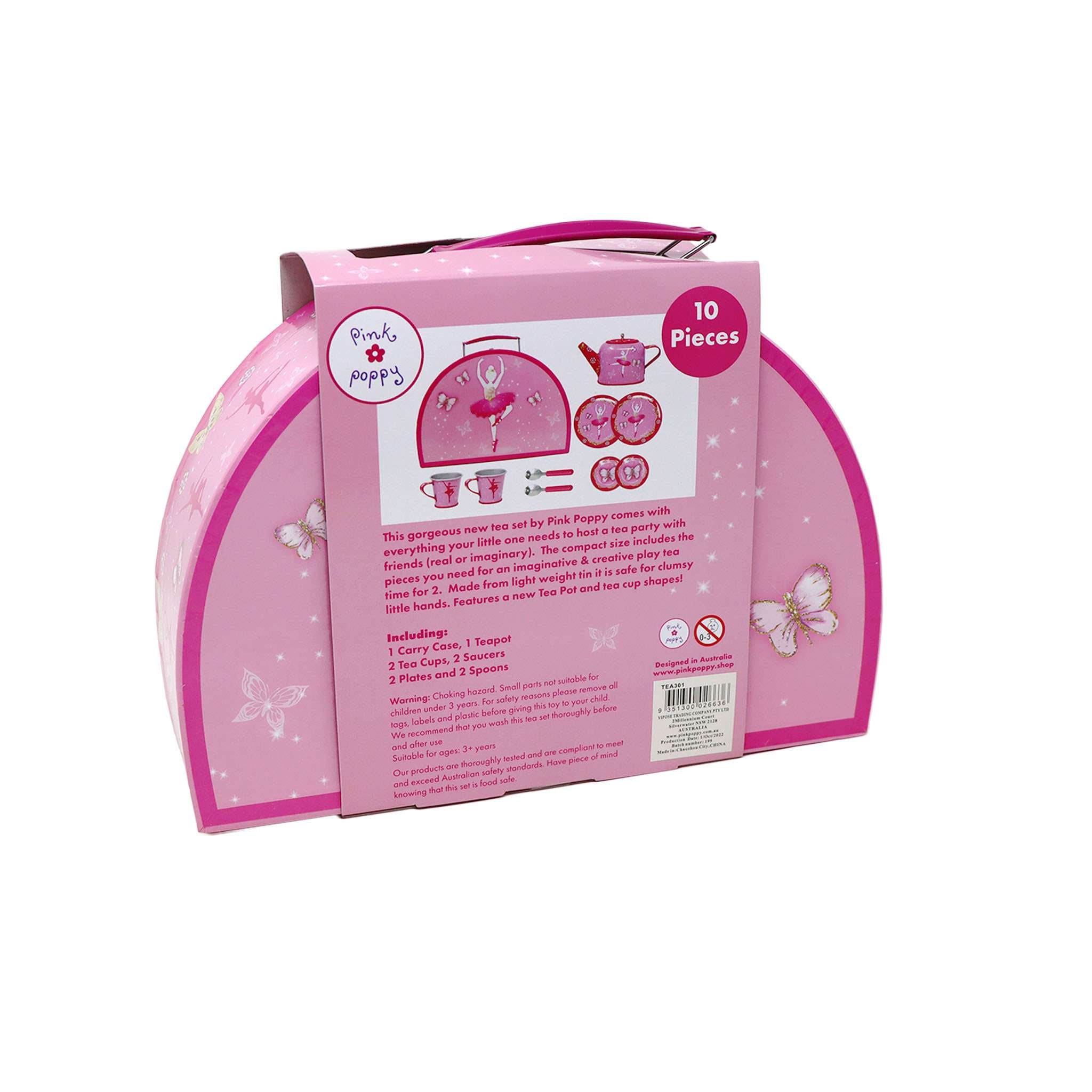 Butterfly Ballet Tin Tea Set - Pink Poppy Australia