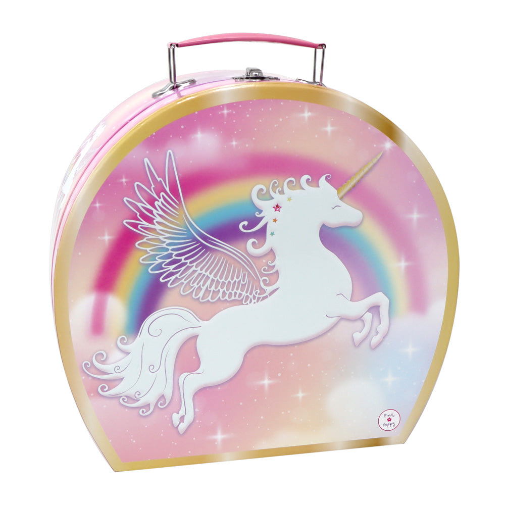 Unicorn Dreamer 15 Piece Tin Tea Set In Carry Case - Pink Poppy Australia