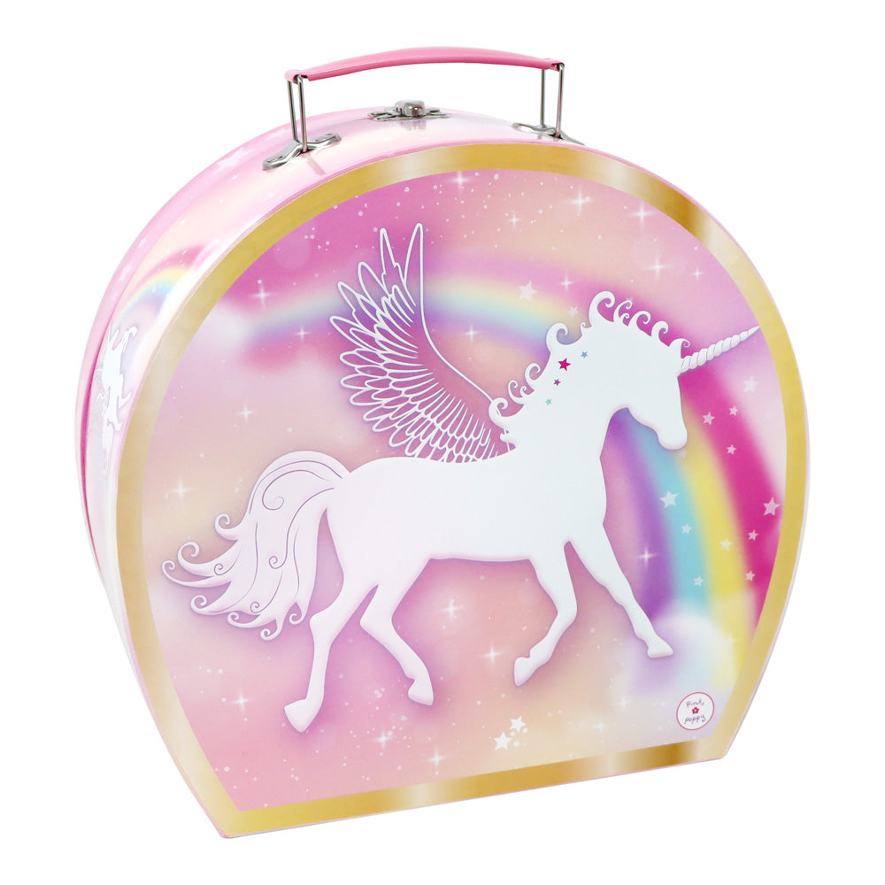 Unicorn Dreamer 15 Piece Tin Tea Set In Carry Case - Pink Poppy Australia