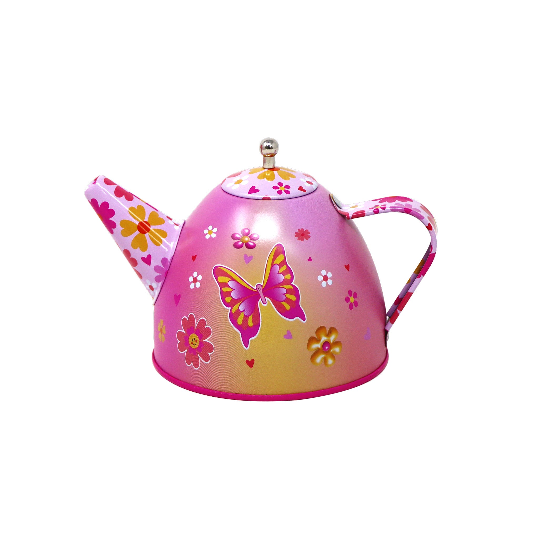 Vibrant Vacation 7 Piece Tin Tea Set in Carry Case - Pink Poppy Australia