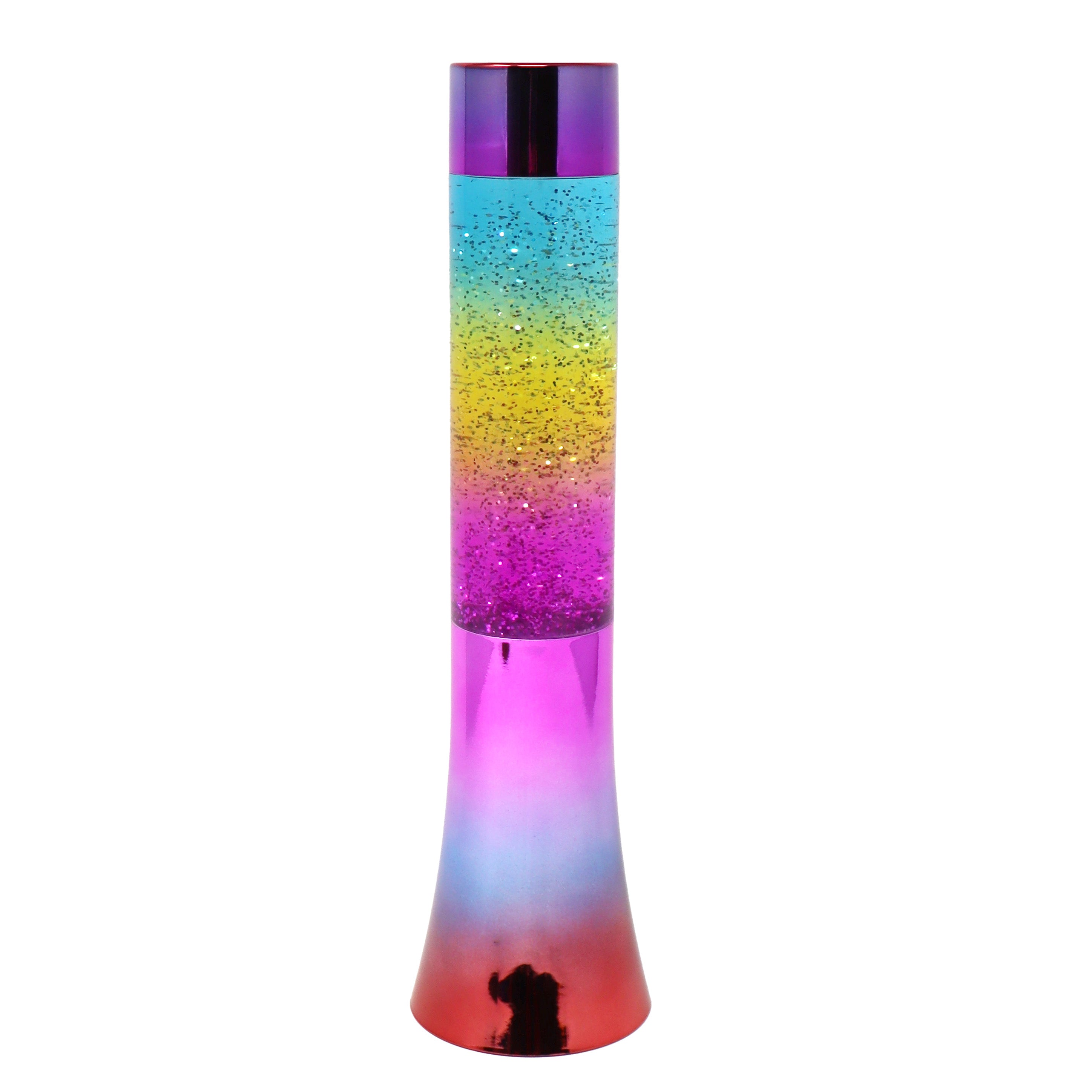 13"Rainbow Electroplating Revolving Glitter Lamp - Pink Poppy Australia