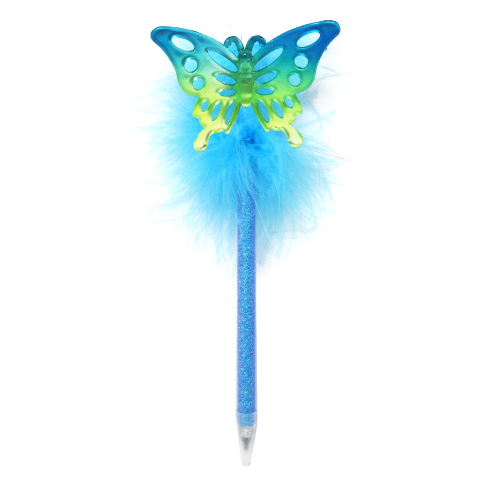 Sparkle Butterfly Fluffy Pen - Pink Poppy Australia