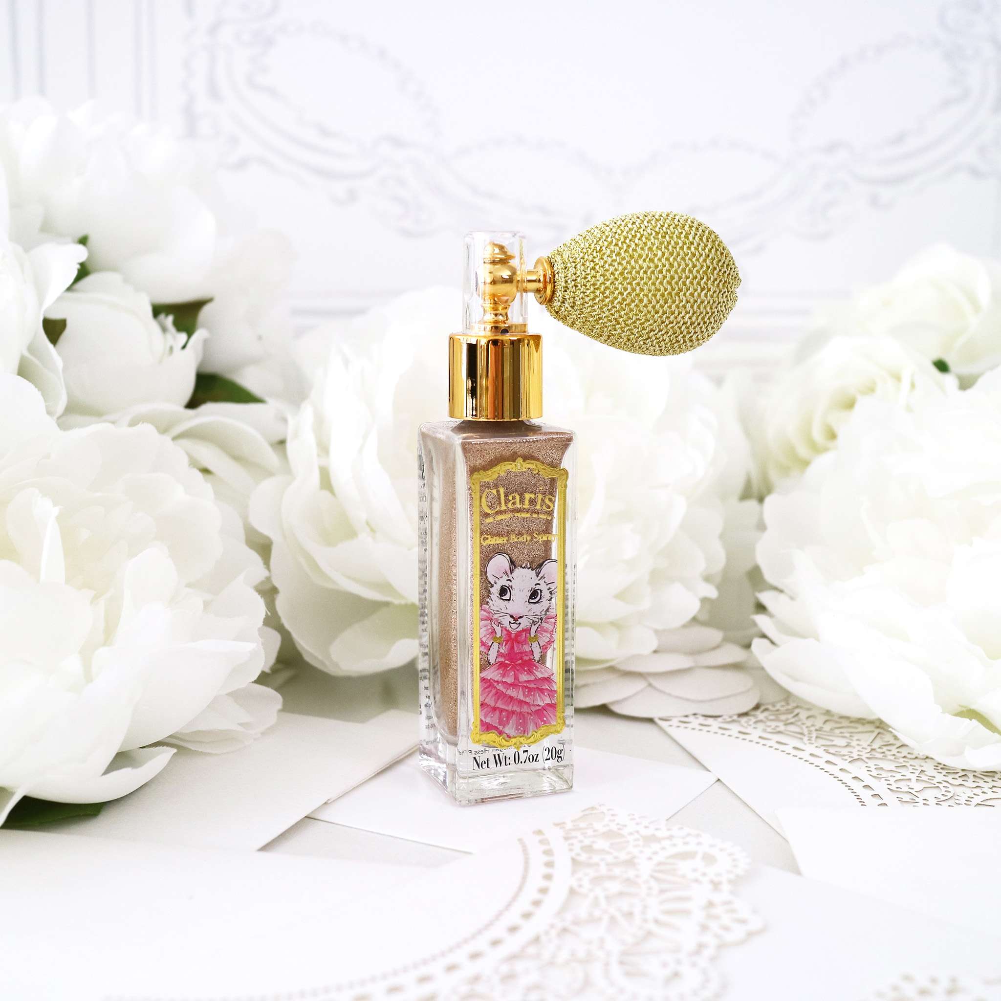 Claris: The Chicest Mouse In Paris™ Glitter Body Spray Atomiser - Pink Poppy Australia