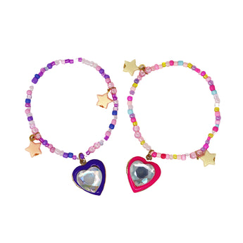 BFF Sparkle Heart Bestie Bracelet Set - Pink Poppy Australia
