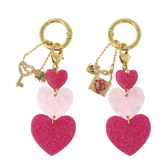 BFF Heart Keyring Set
