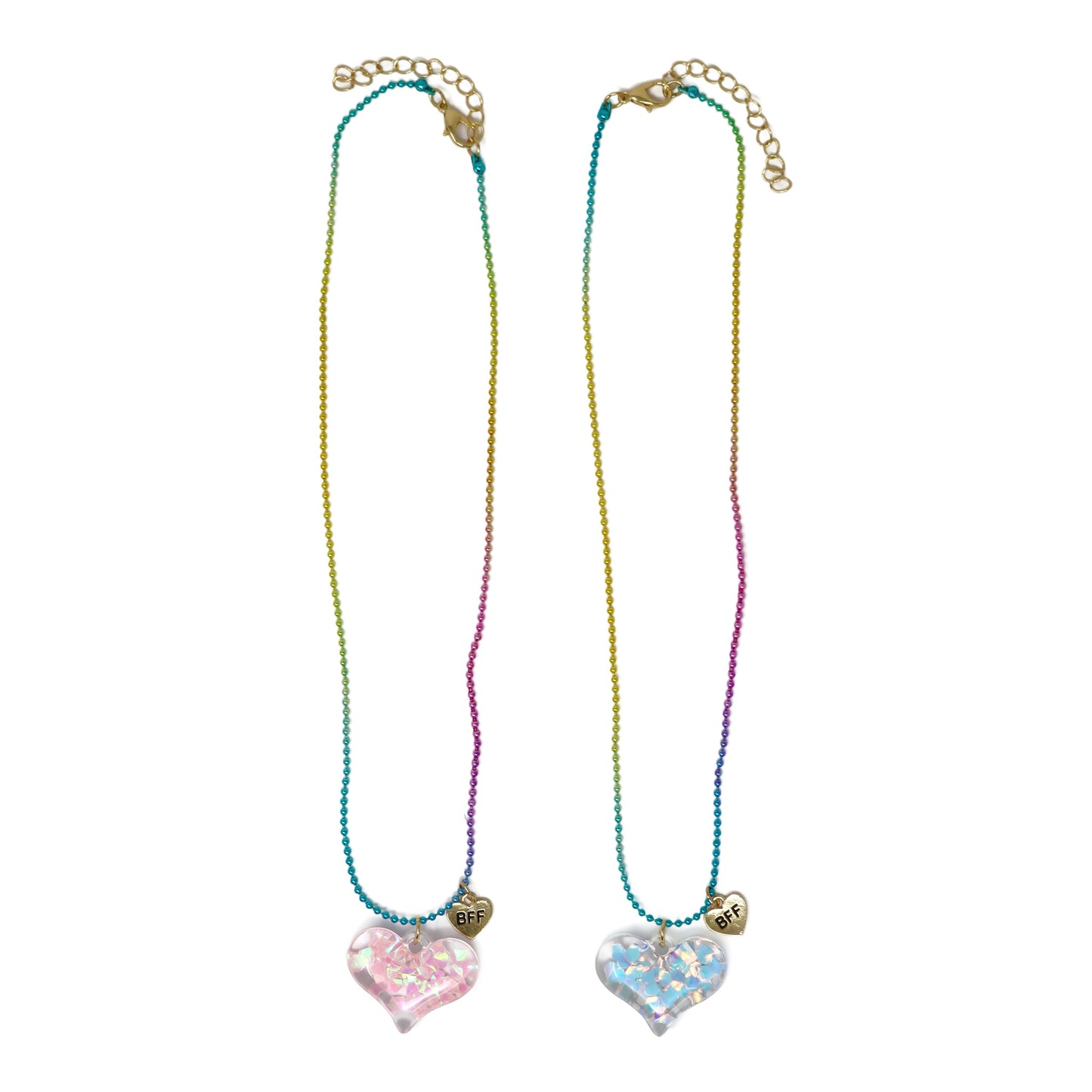 BFF Confetti Heart Necklace Set
