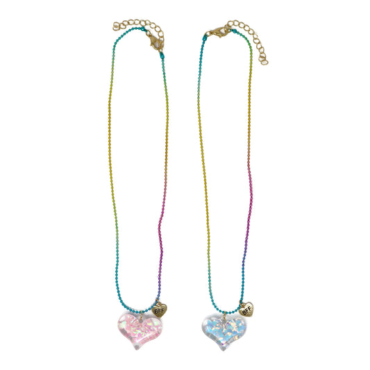 BFF Confetti Heart Necklace Set