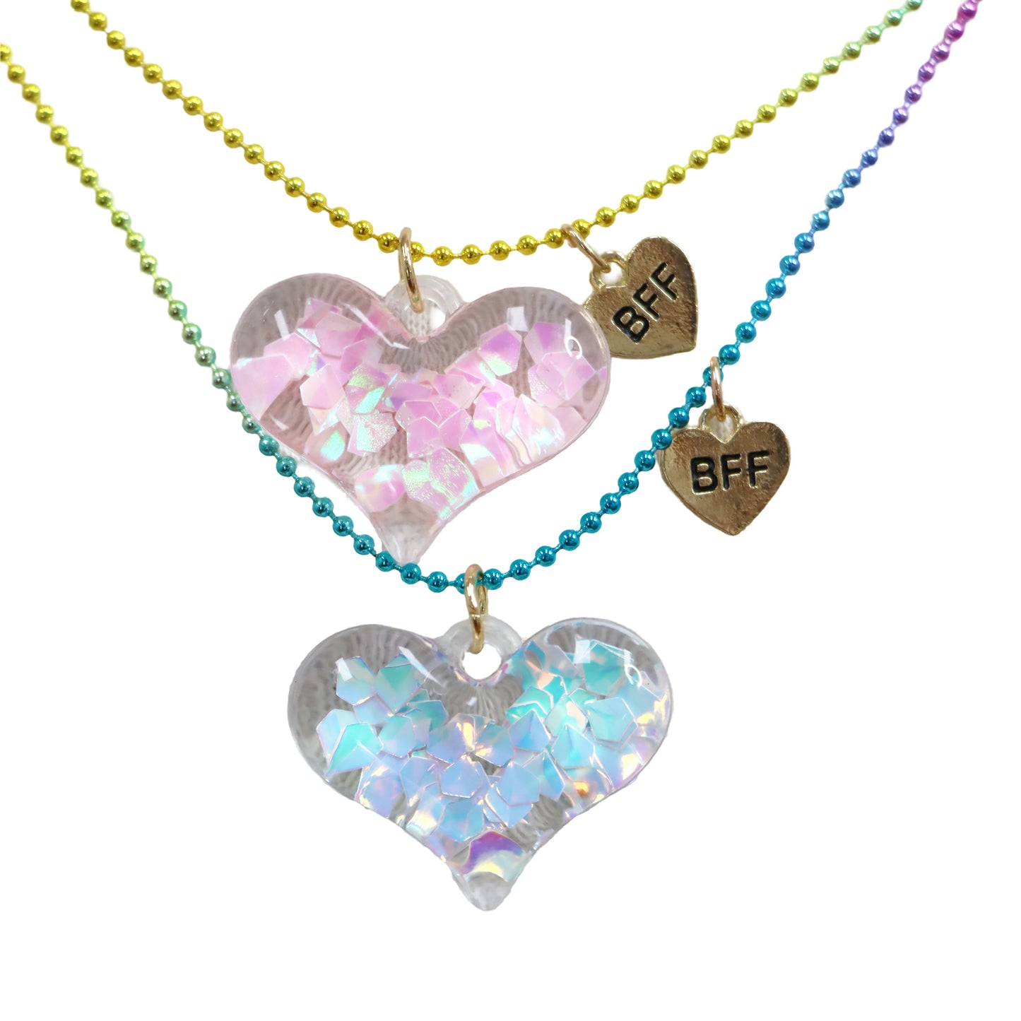 BFF Confetti Heart Necklace Set