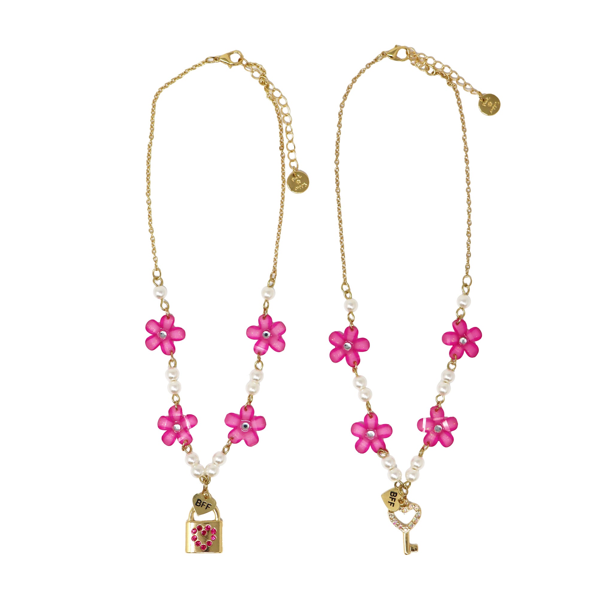 BFF Lock & Key Necklace Set - Pink Poppy Australia