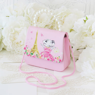 Claris the Chicest Mouse in Paris Handbag with Pearl Handle - Pink Poppy Australia