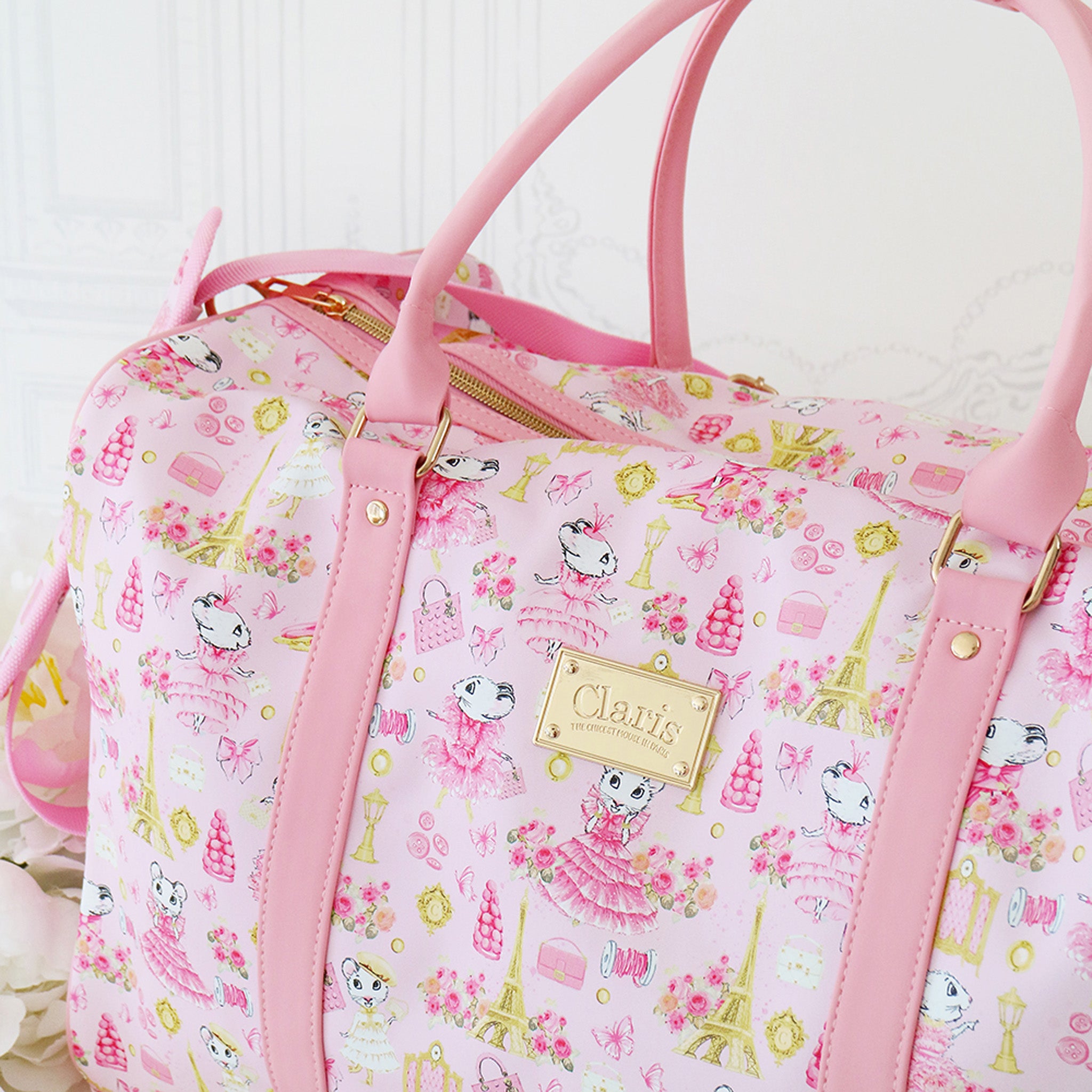 Claris the Chicest Mouse in Paris Duffle Bag - Pink Poppy Australia