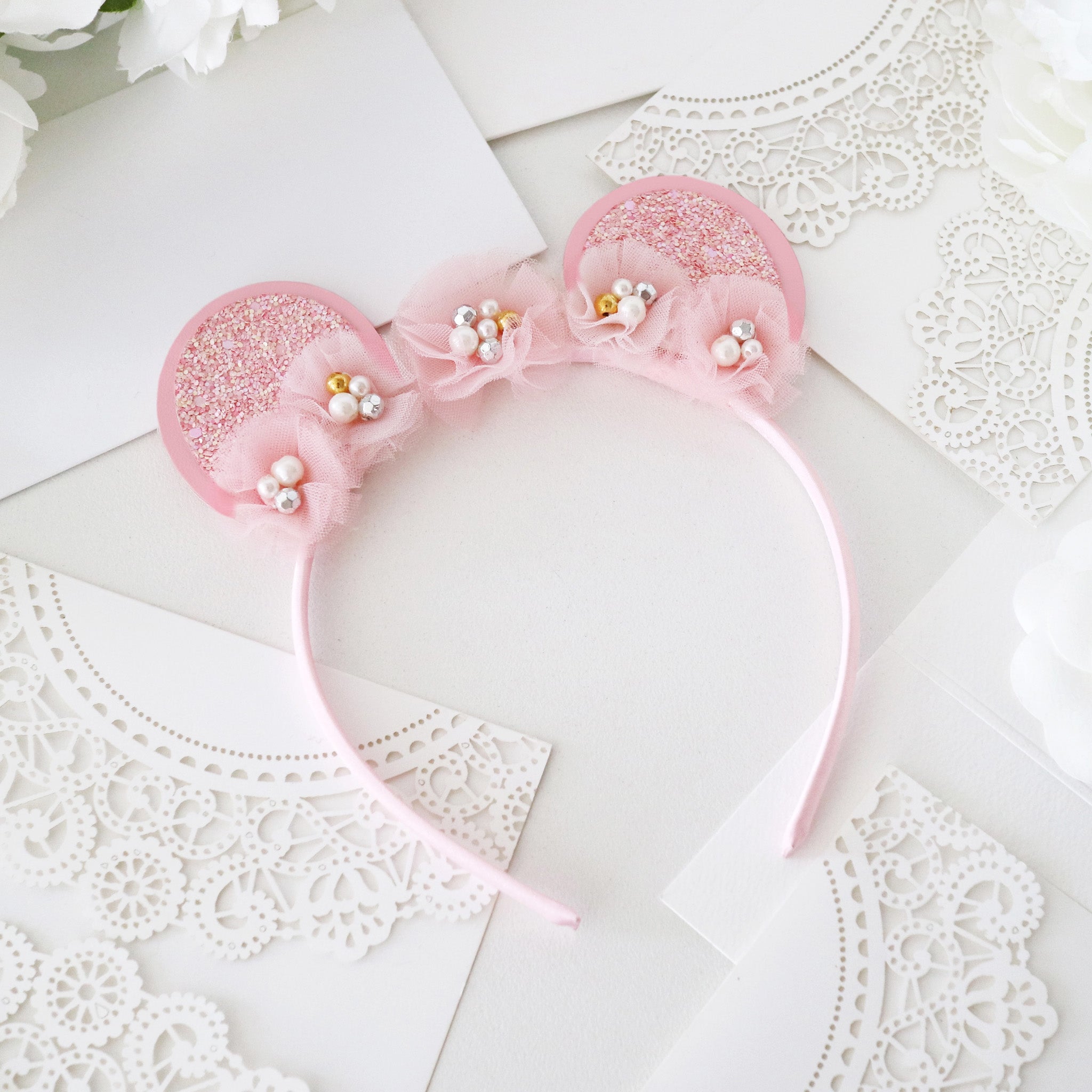 Claris The Chicest Mouse in Paris™ Magnificent Mess Ears Headband - Pink Poppy Australia